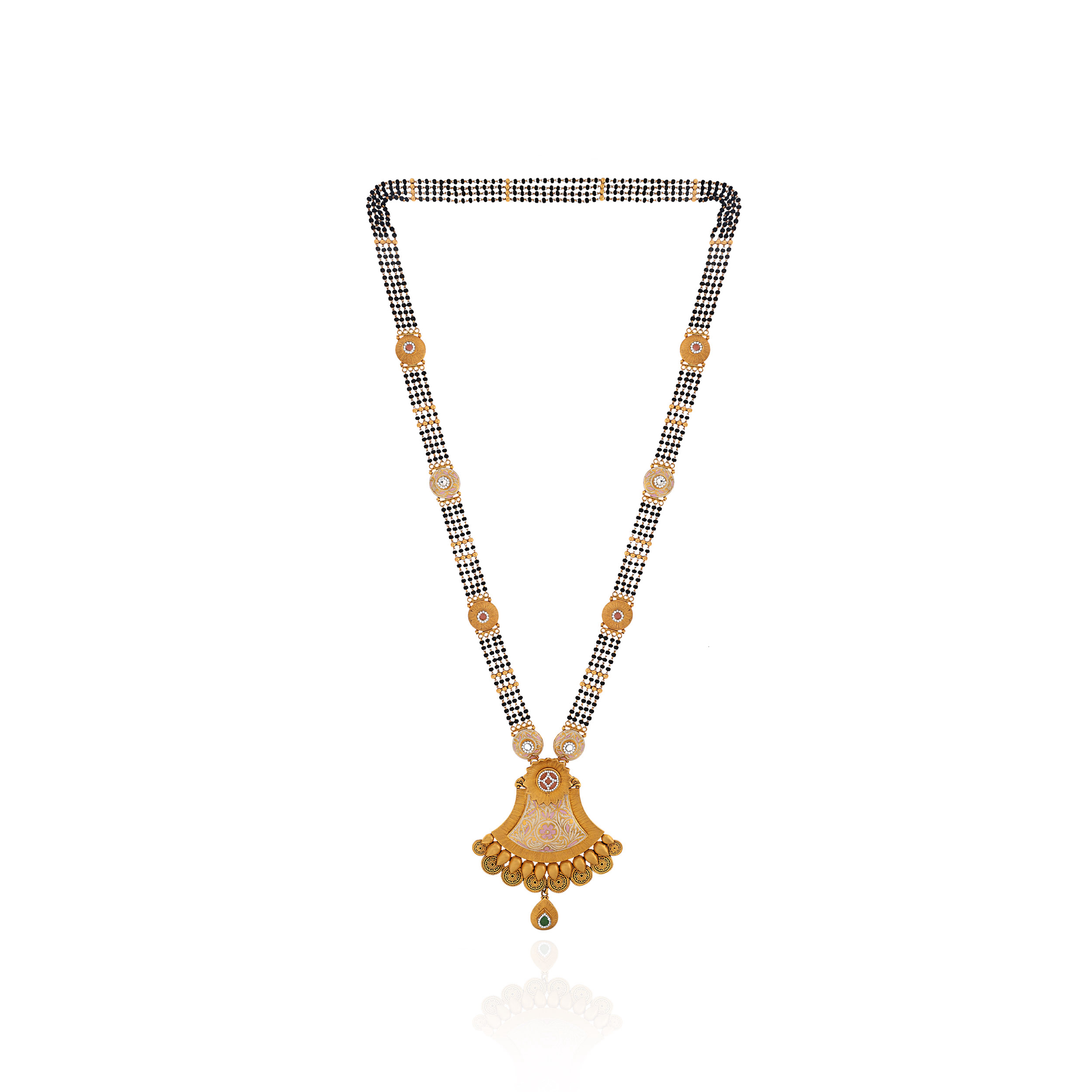 Vintage Glow Kundan Gold Mangalsutra - Senco Gold and Diamonds