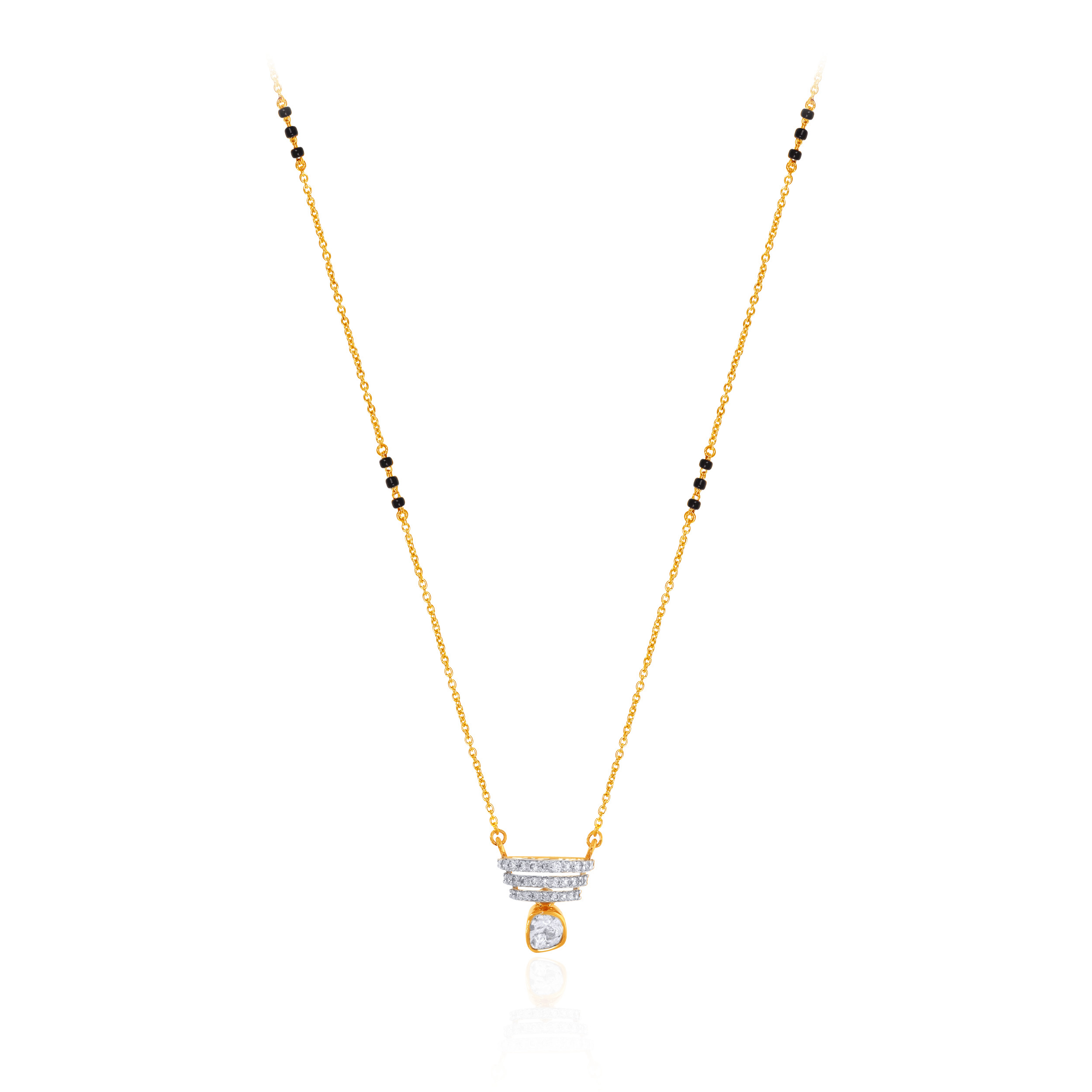 Tiered Radiance Diamond Mangalsutra - Senco Gold and Diamonds