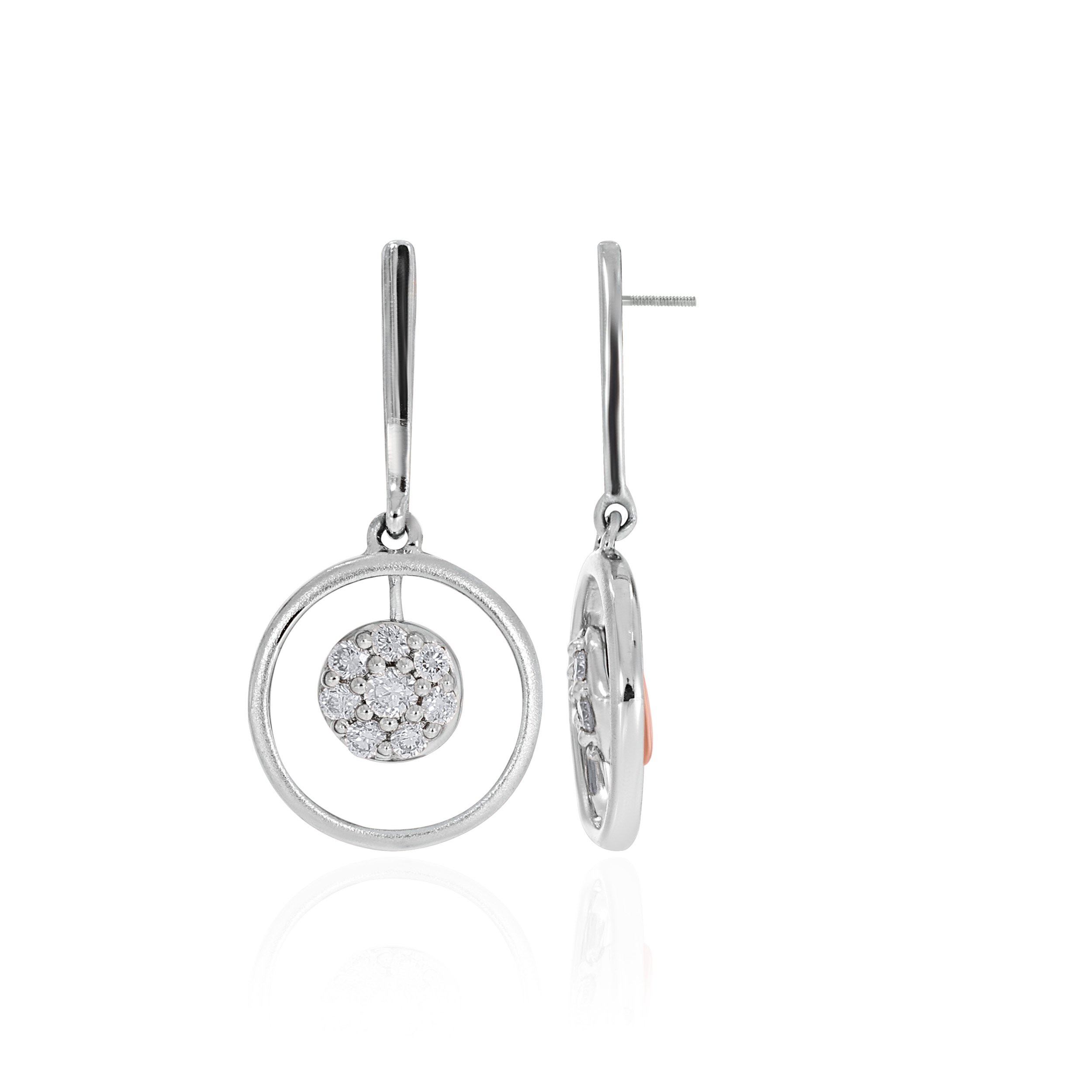 Eclipse Cluster Platinum Earrings - Senco Gold and Diamonds