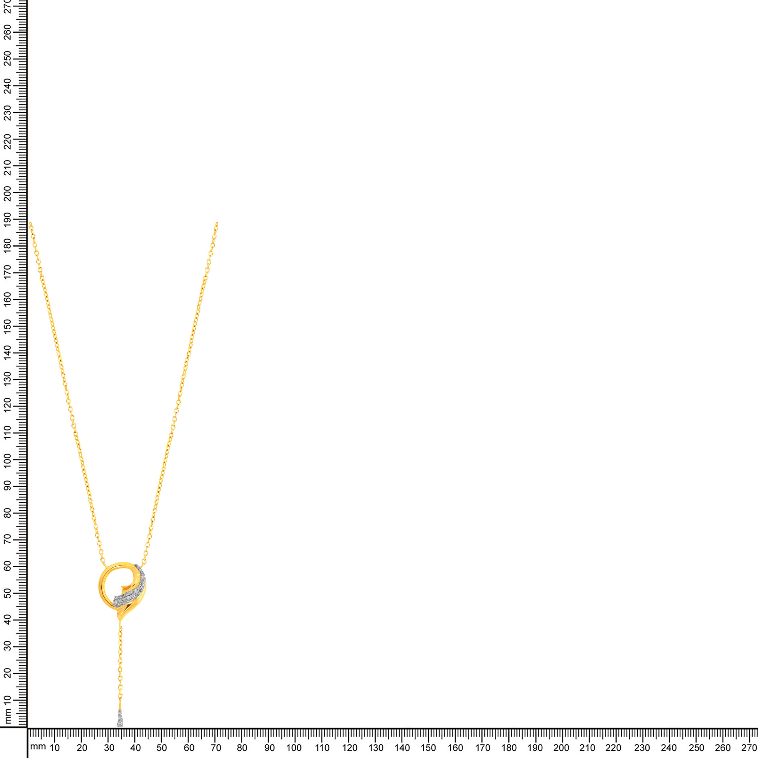 Artsy Fold Diamond Chain Pendant - Senco Gold and Diamonds