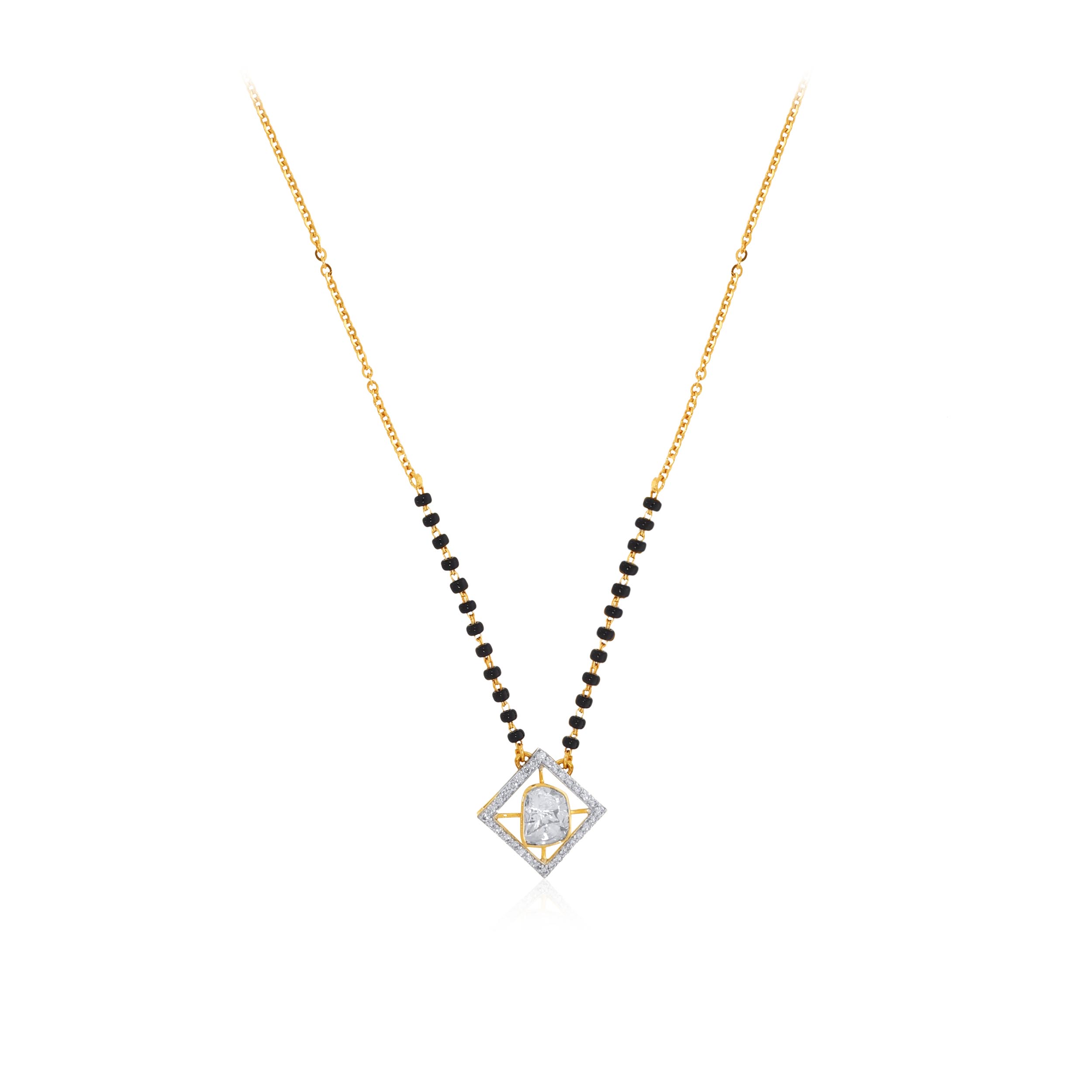 Soaring Shimmer Polki Diamond Mangalsutra - Senco Gold and Diamonds