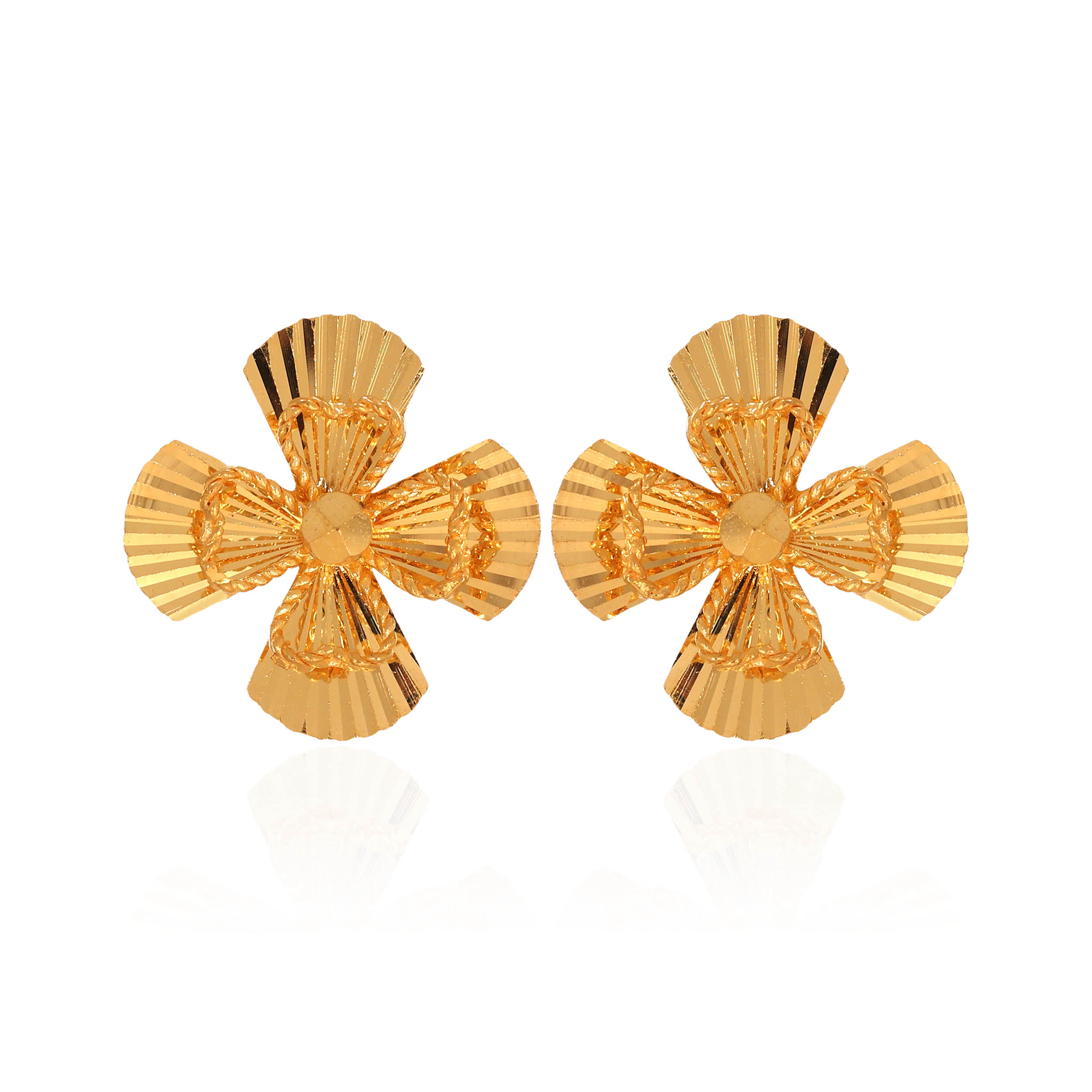 Primrose Delight Gold Studs - Senco Gold and Diamonds