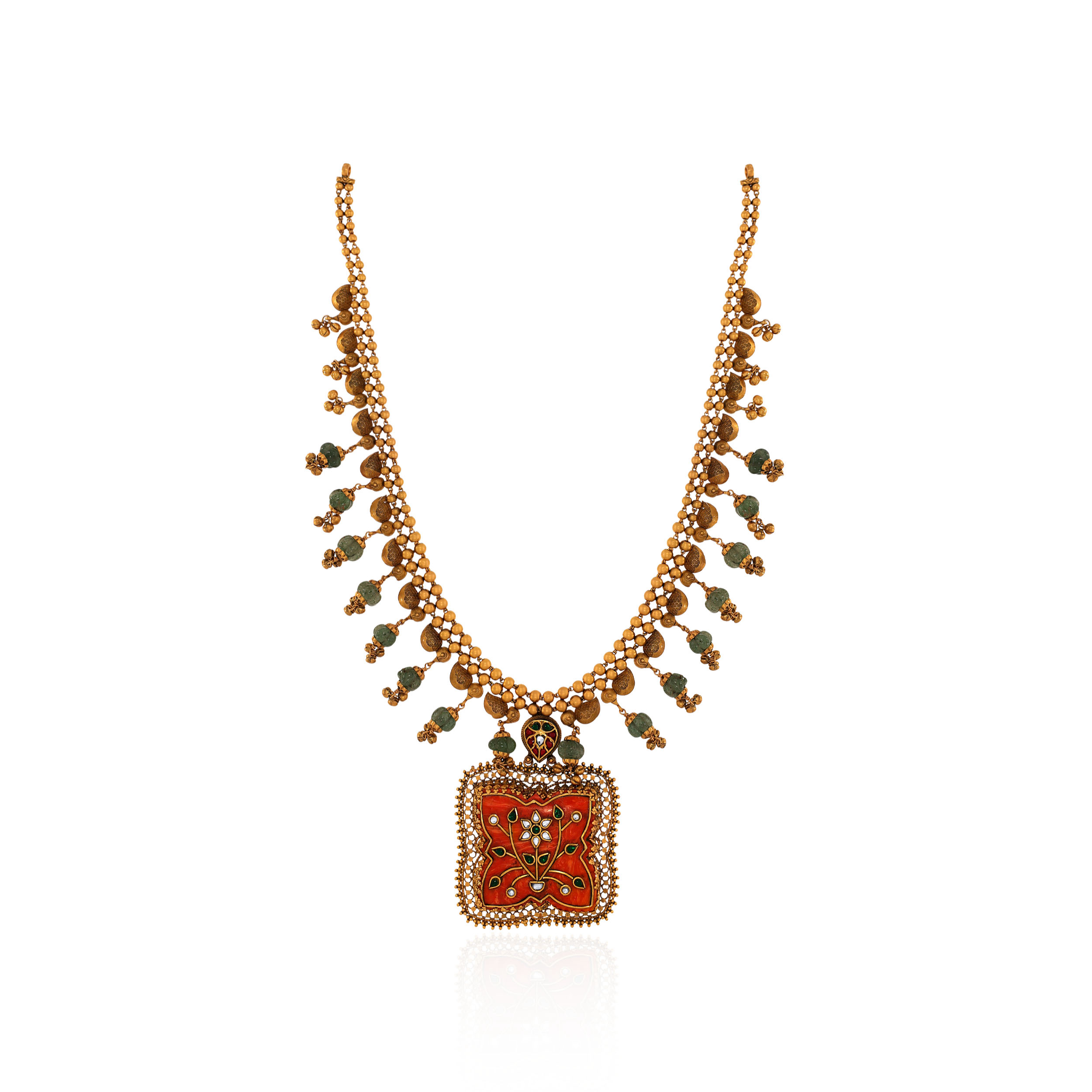 22K Yellow Gold Kundan Necklace-GN-D000788429 - Senco Gold and Diamonds