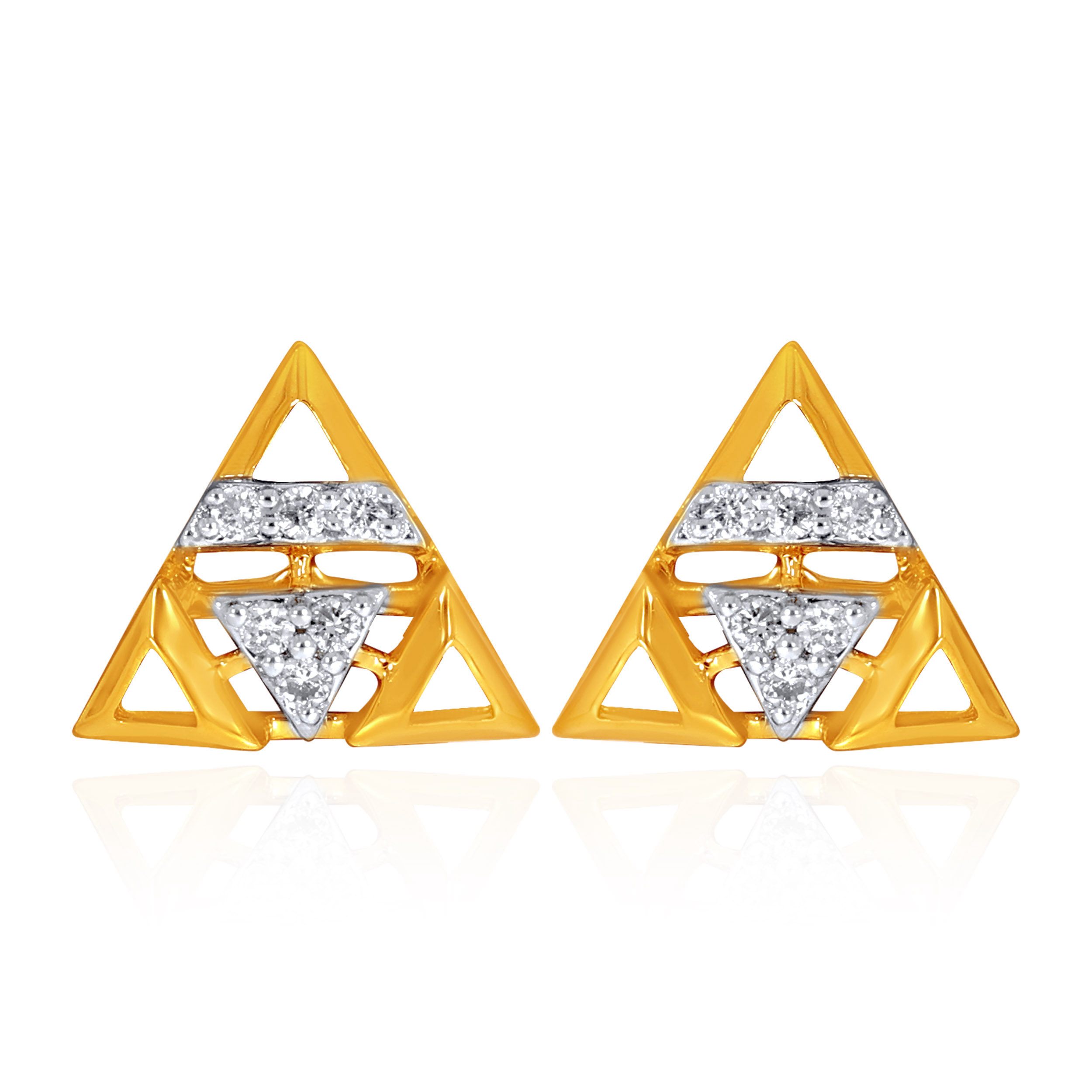 Trinity Glimmer Diamond Studs - Senco Gold and Diamonds