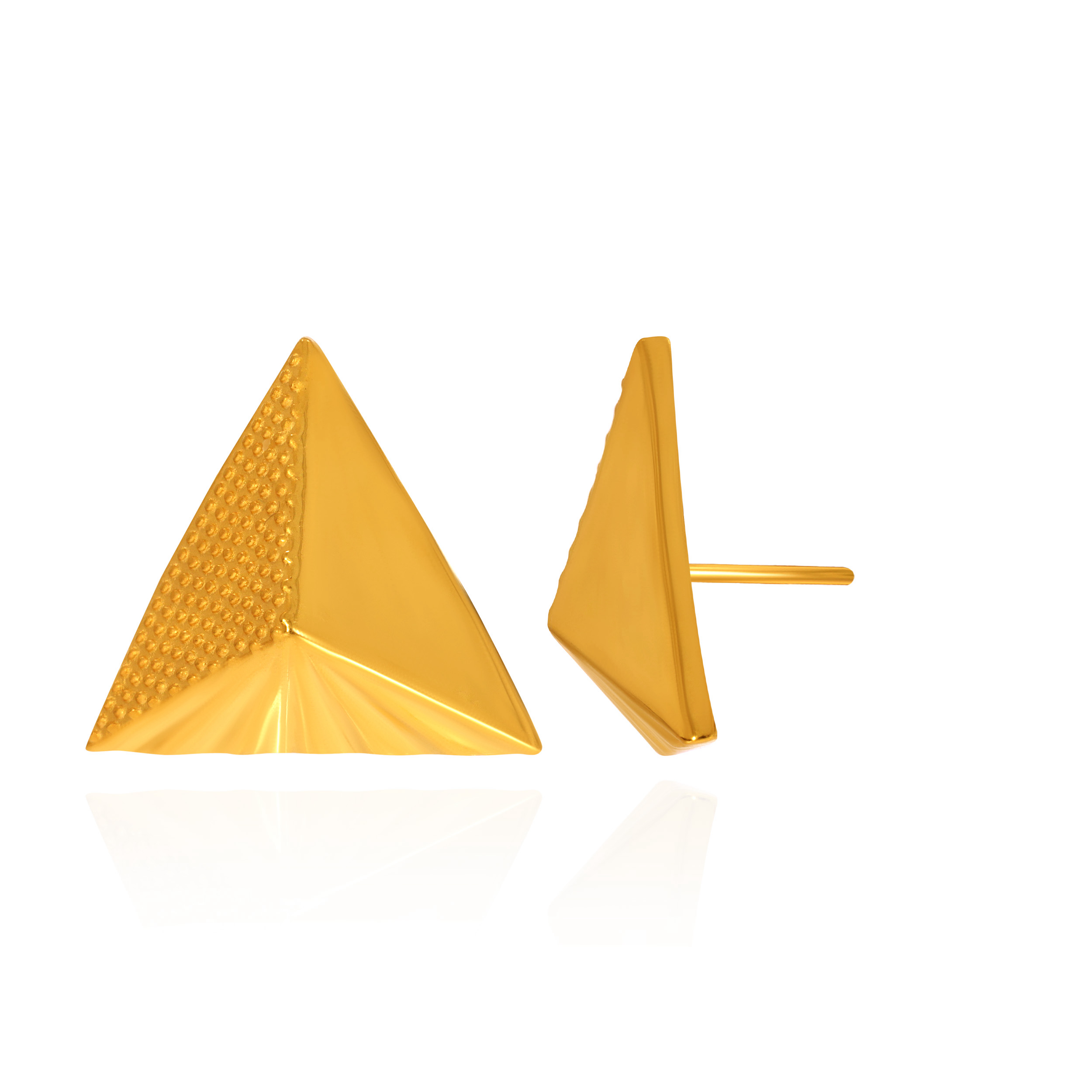 Triad Form Gold Studs - Senco Gold and Diamonds