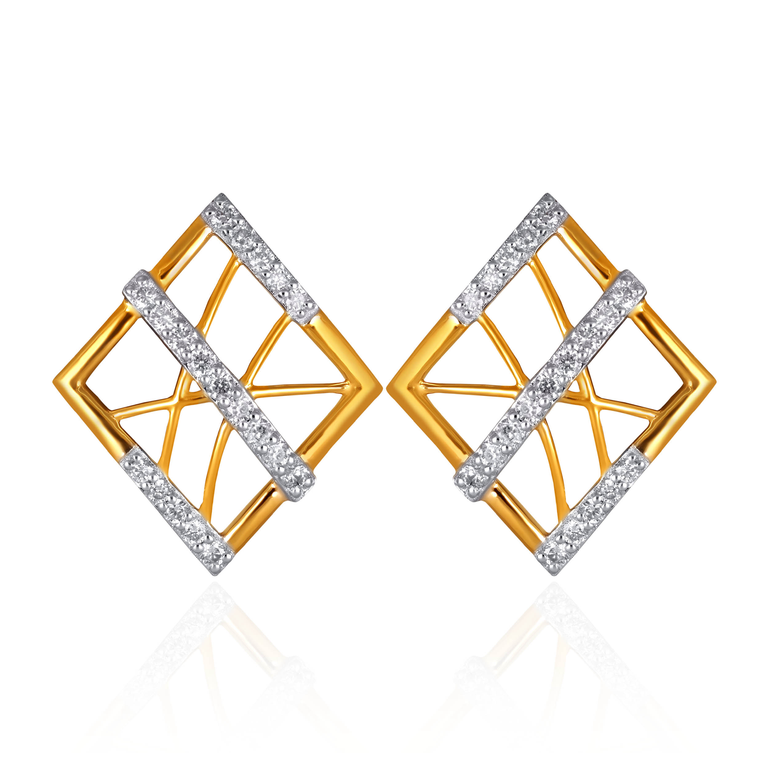 Luminous Rhombus Diamond Studs - Senco Gold and Diamonds