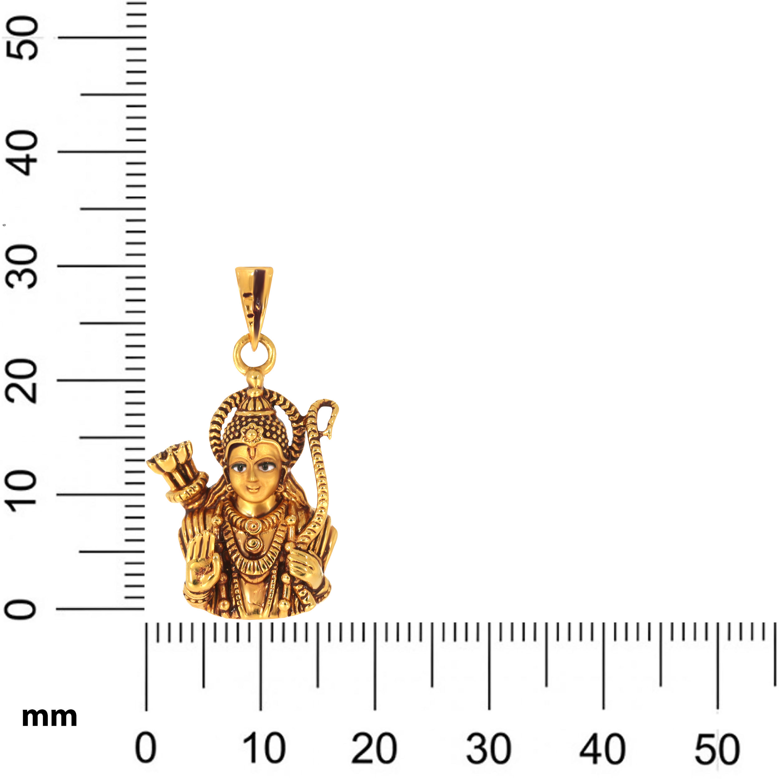 Rama Blessings Antique Gold Pendant - Senco Gold and Diamonds