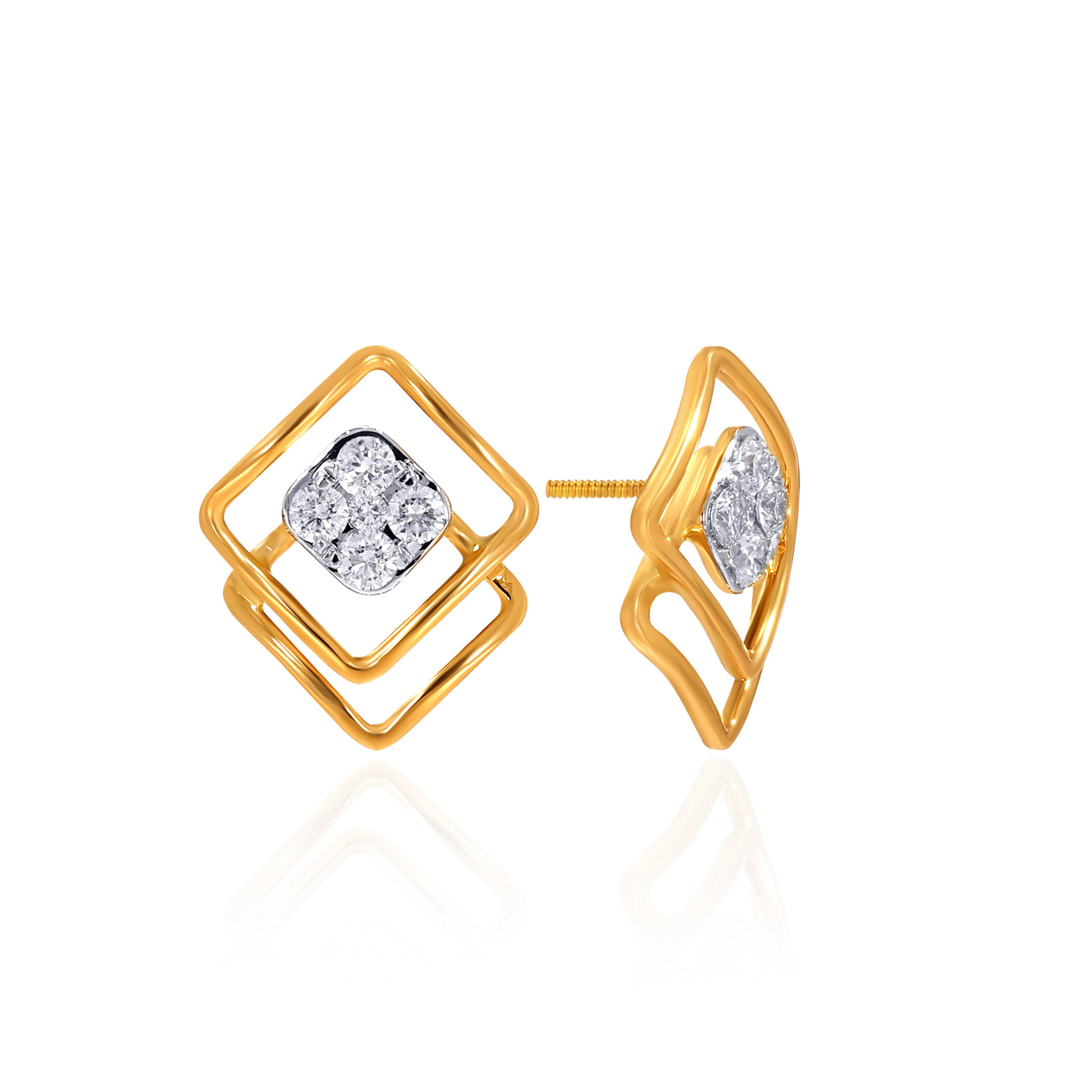 Symmetry Of Glow Diamond Studs - Senco Gold and Diamonds
