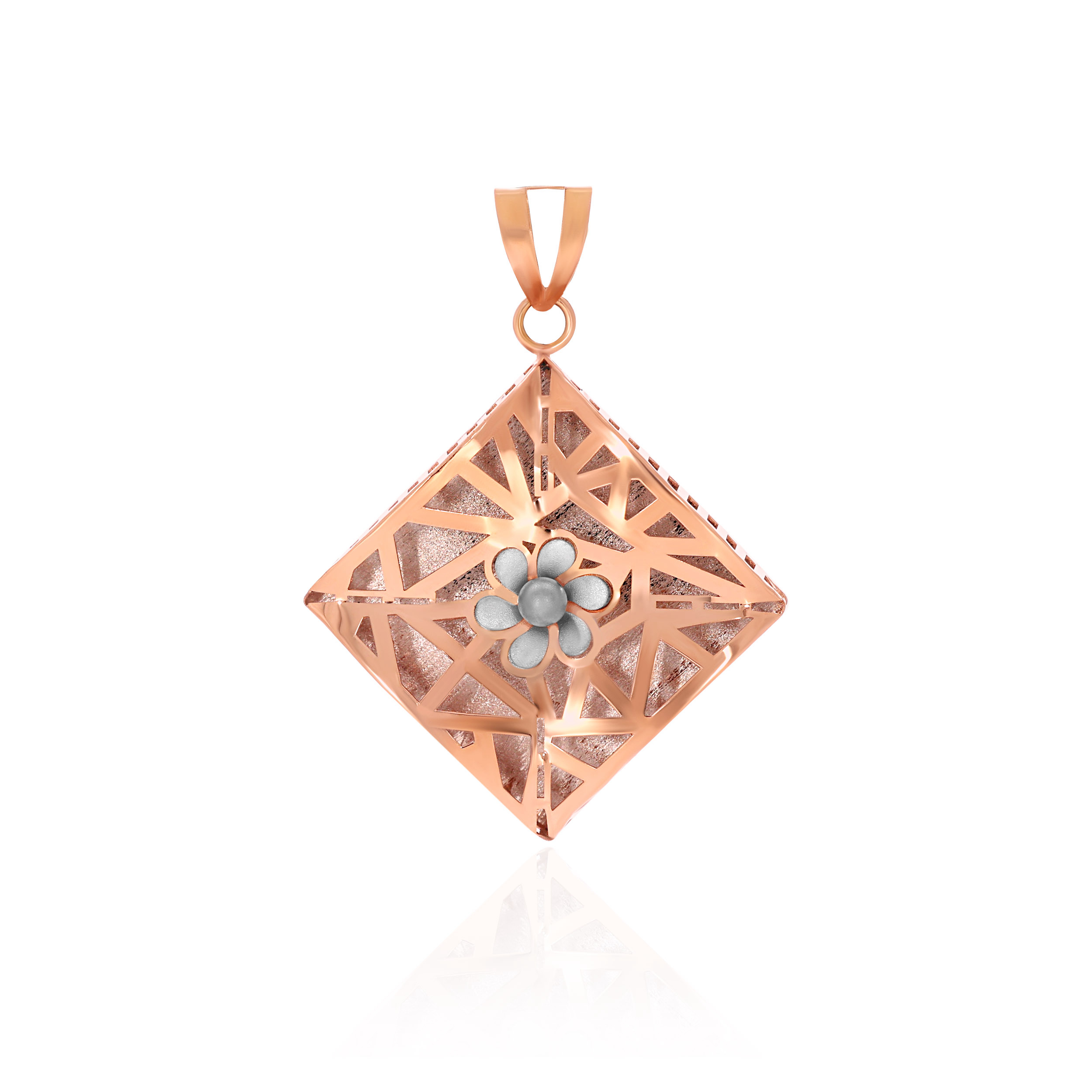 Rosé Rhombus Elegance Gold Pendant - Senco Gold and Diamonds