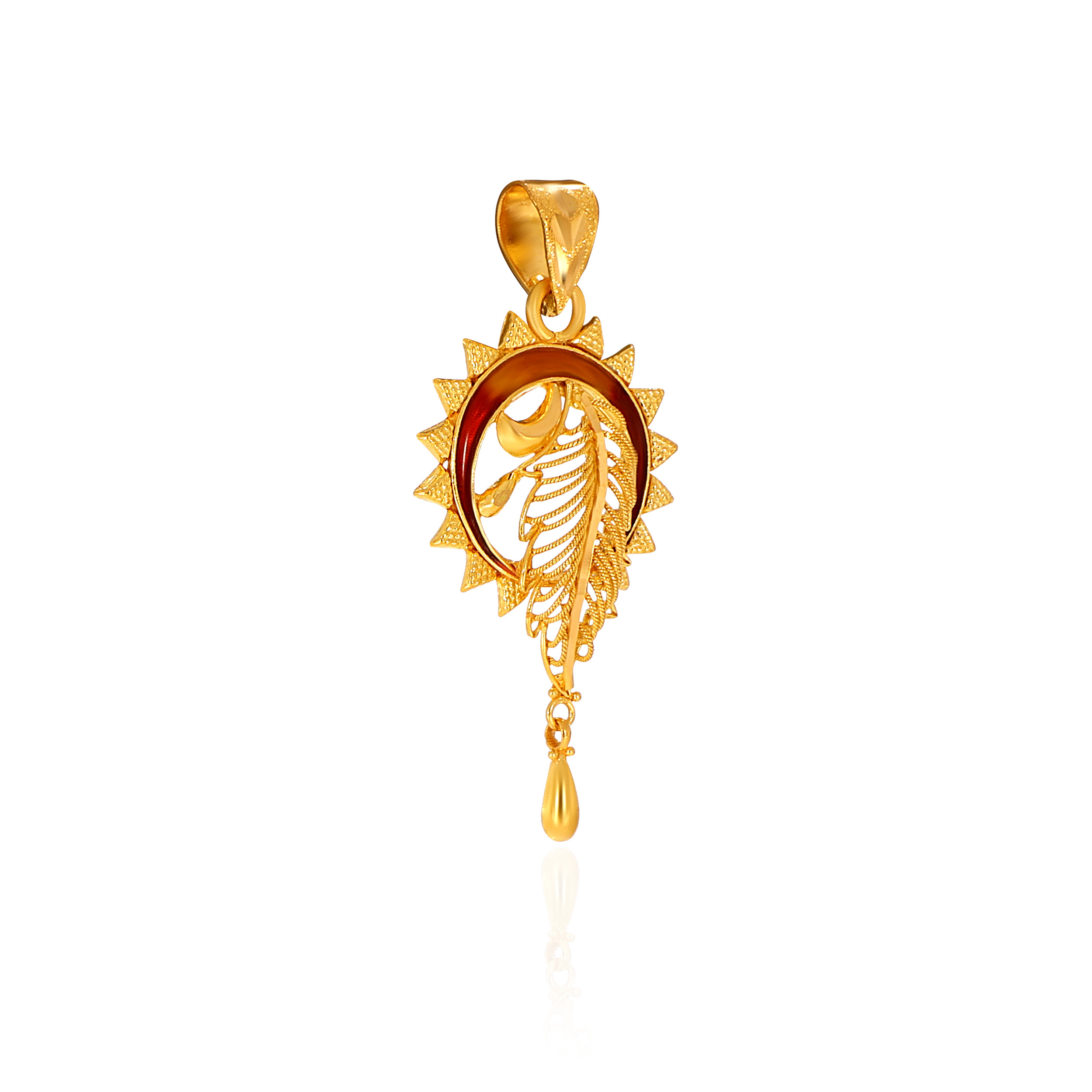 Peacock Sunburst Gold Pendant - Senco Gold and Diamonds