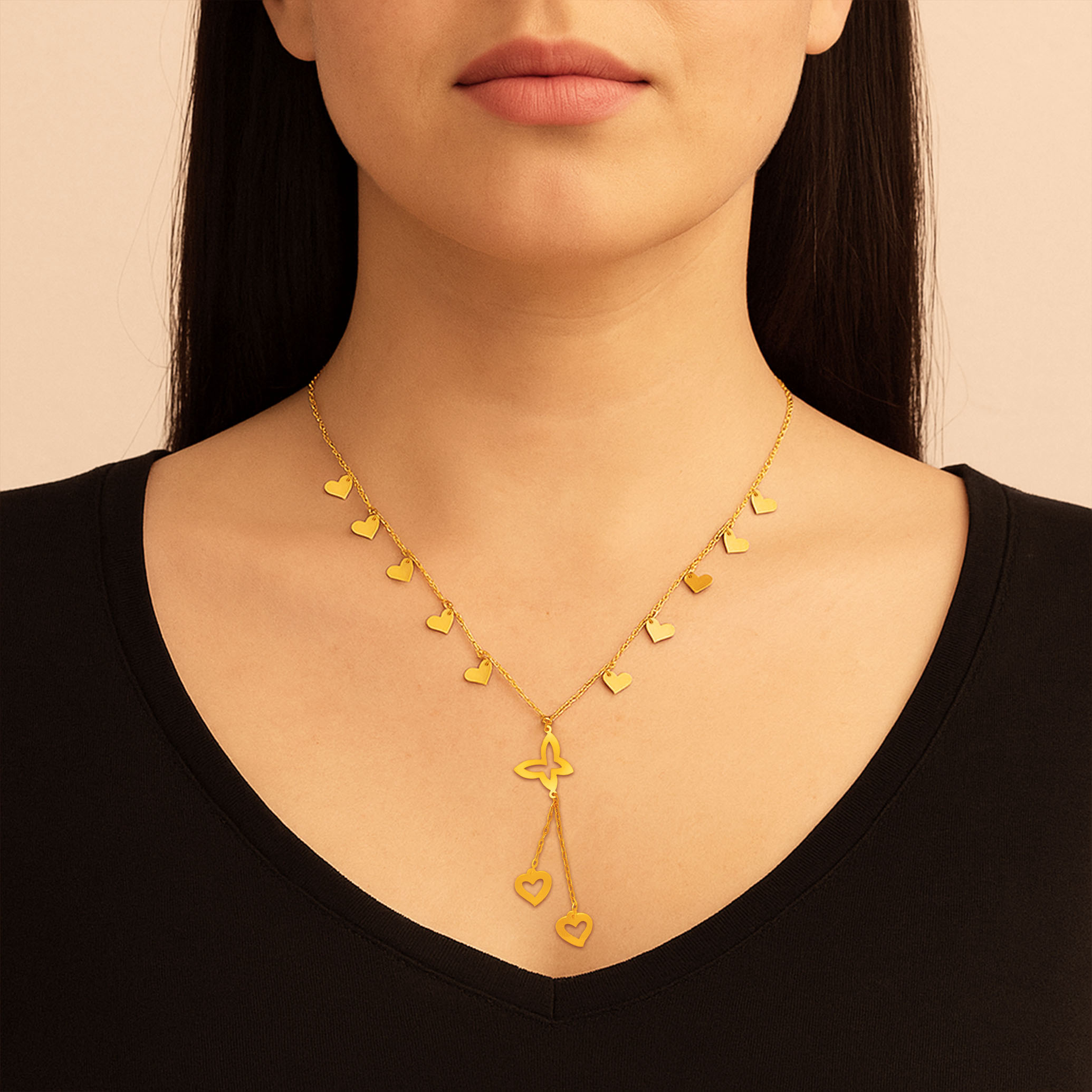 Heartfall Charm Gold Chain - Senco Gold and Diamonds