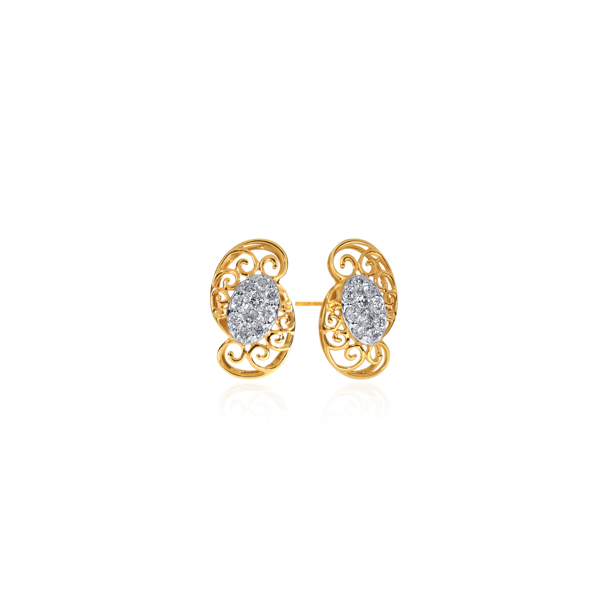 Filigree Whisper Diamond Studs - Senco Gold and Diamonds