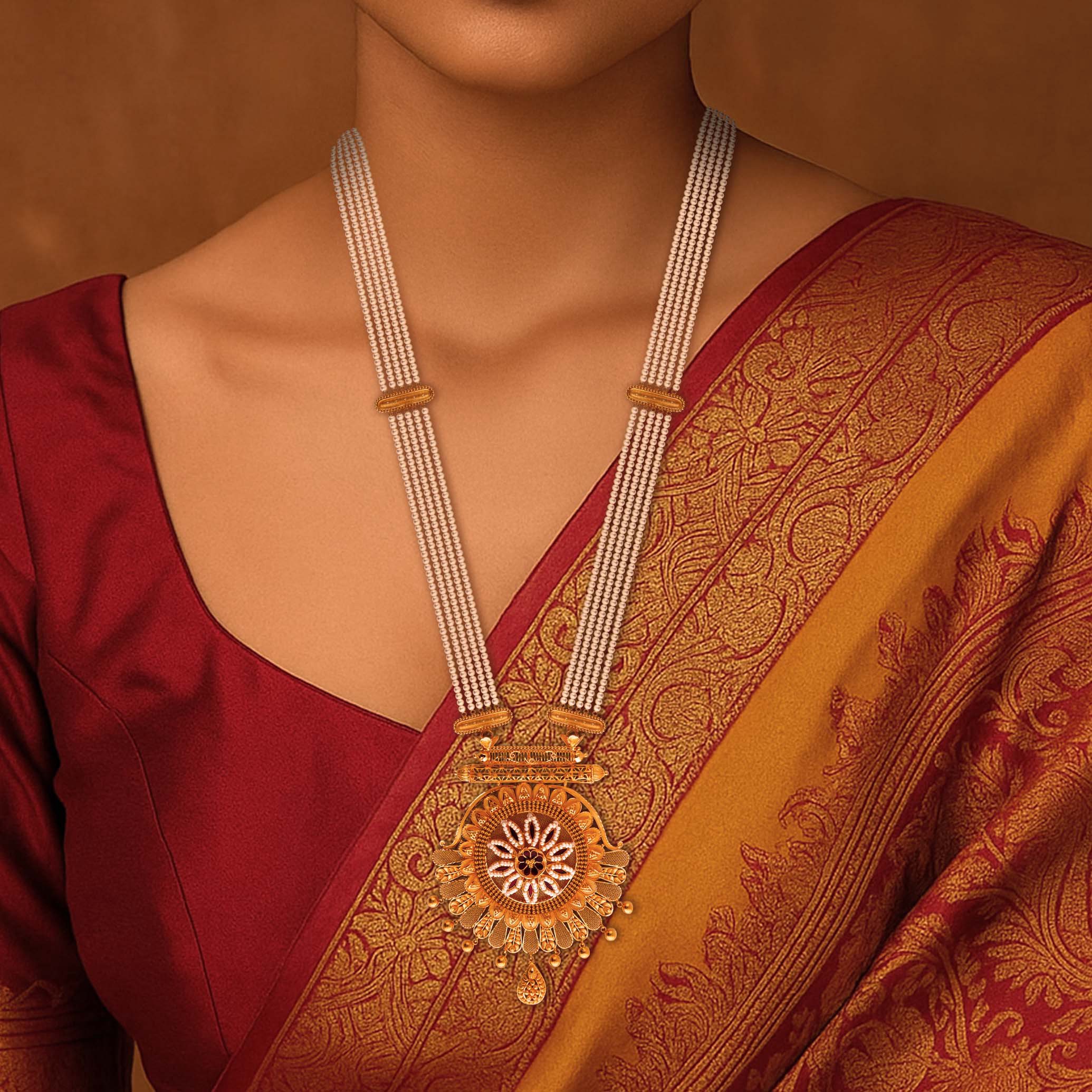 Grandeur Maharani Gold Necklace - Senco Gold and Diamonds
