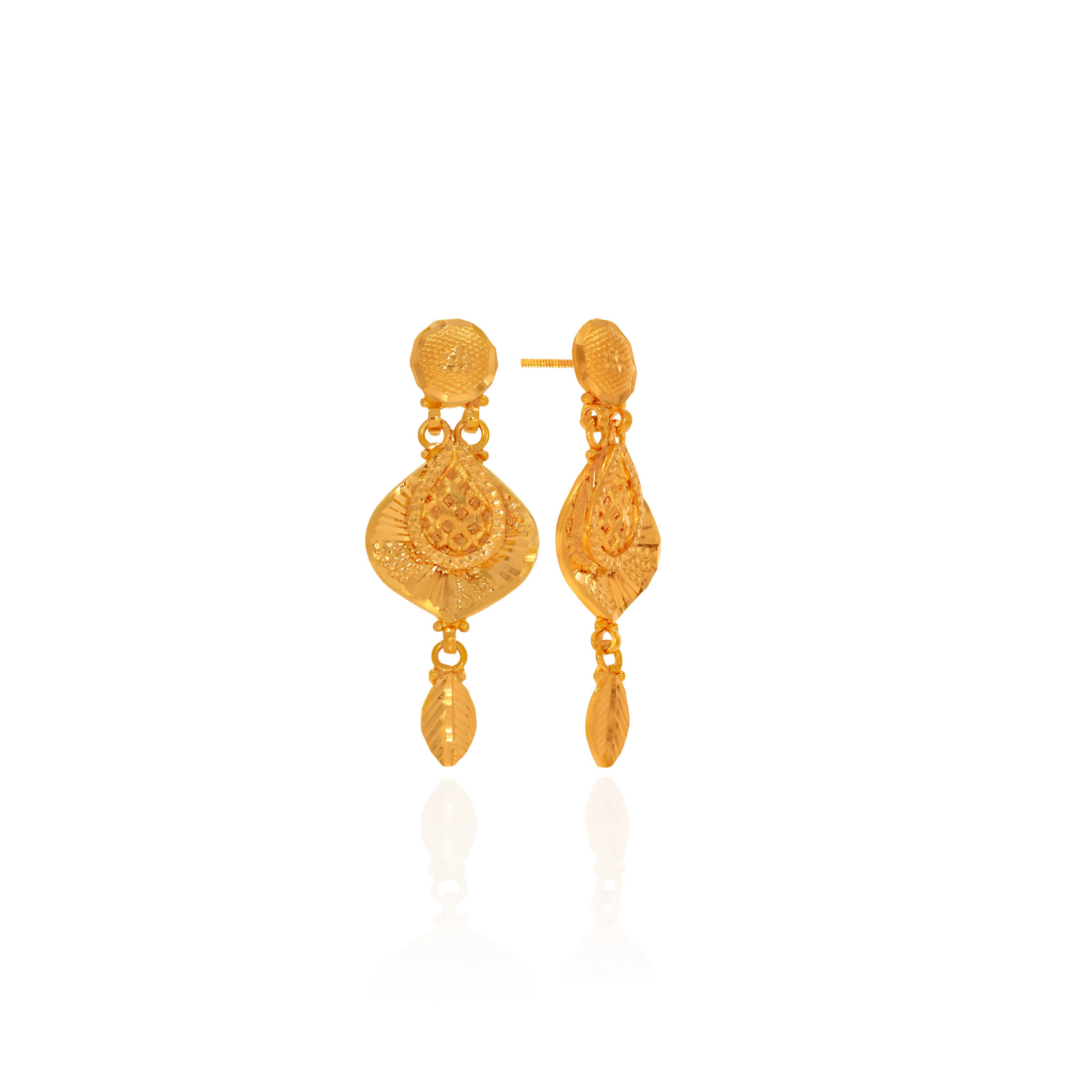 Auric Artistry Gold Drop Earrings - Senco Gold and Diamonds