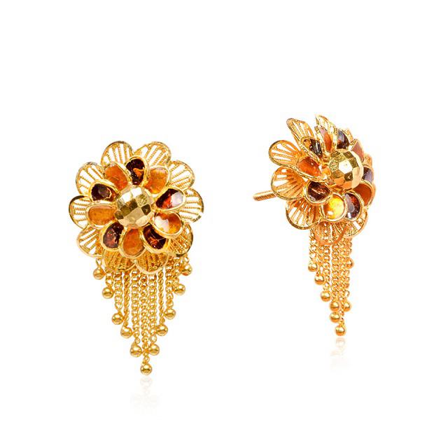 Bloom n' Drop Earrings - Senco Gold and Diamonds