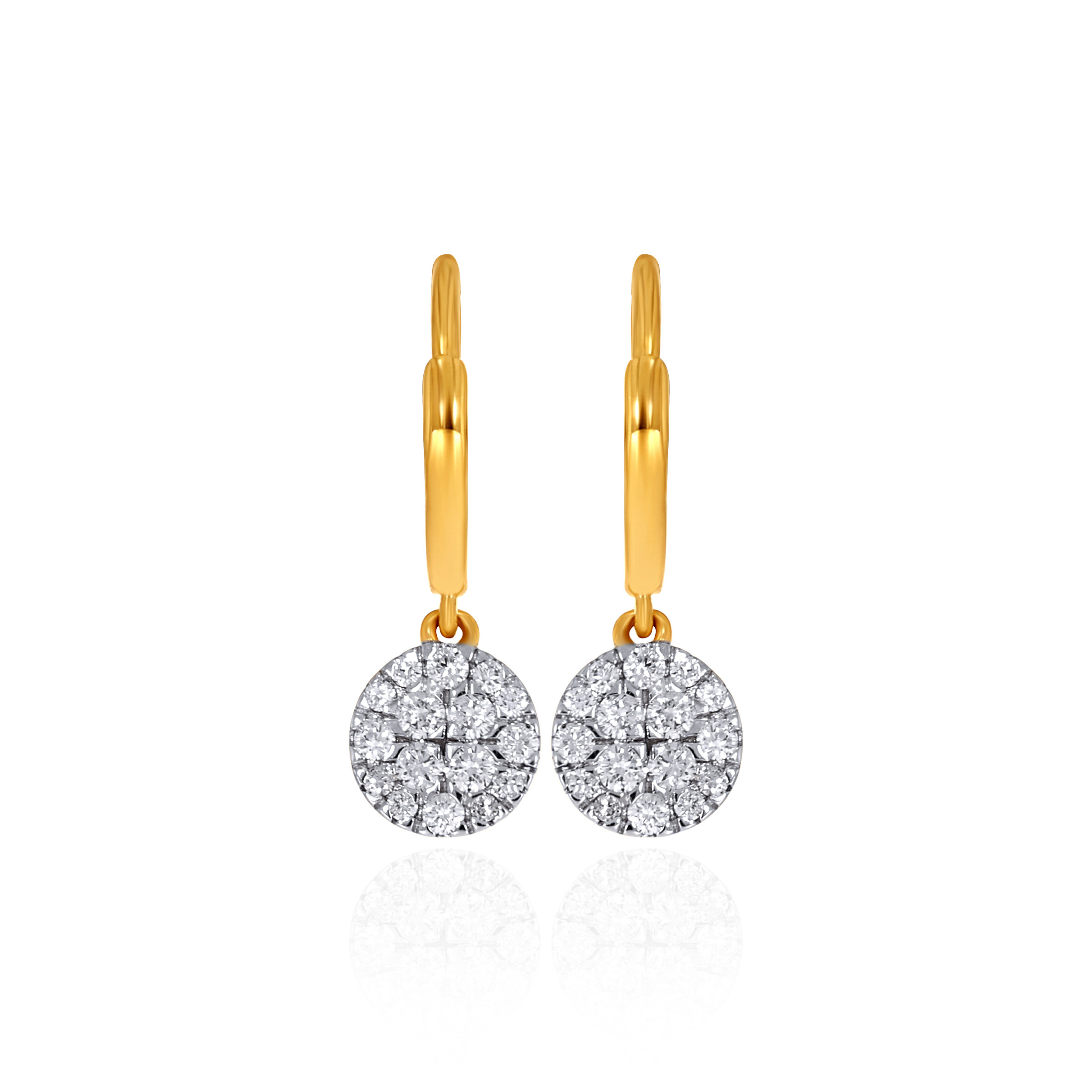 Brilliant Disc Diamond Hoop Earrings - Senco Gold and Diamonds