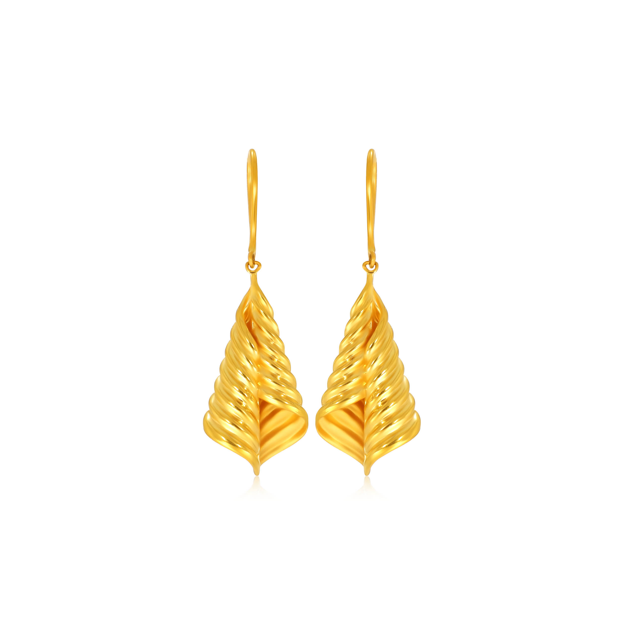 Chic Swirl Gold Hook Earrings - Senco Gold and Diamonds