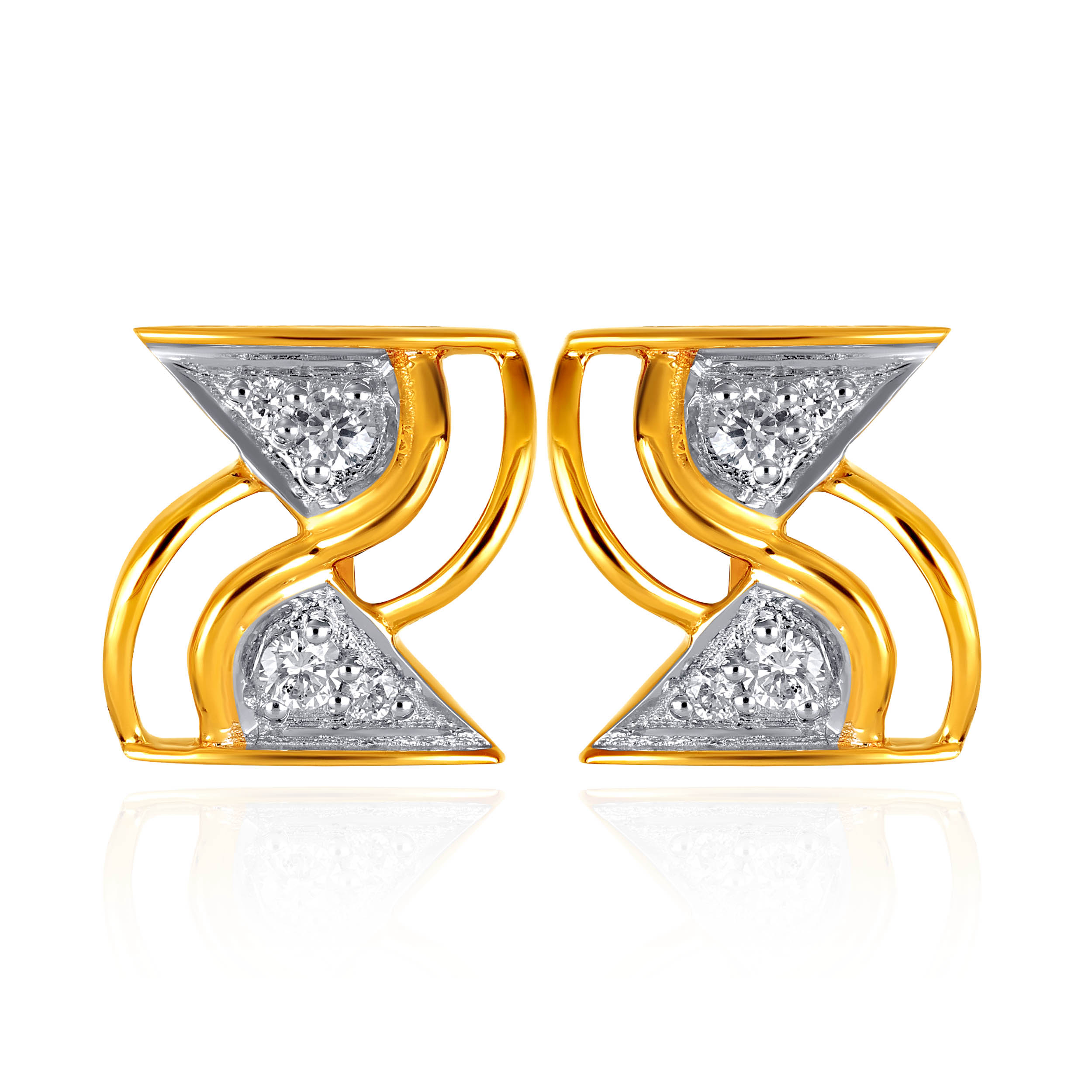 Artistic Curve Diamond Studs - Senco Gold and Diamonds