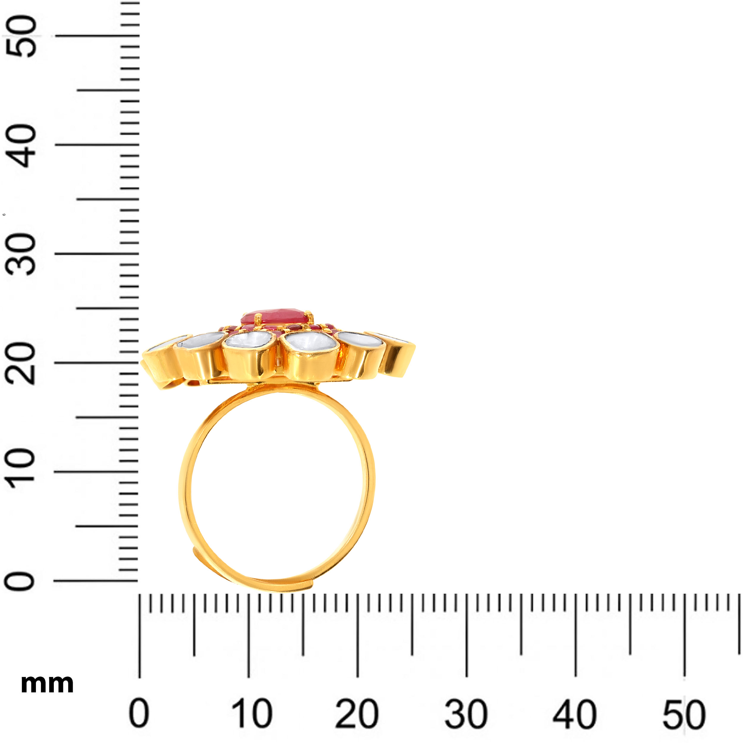 18K Yellow Gold Polki Ring-DLR-D000754547 - Senco Gold and Diamonds