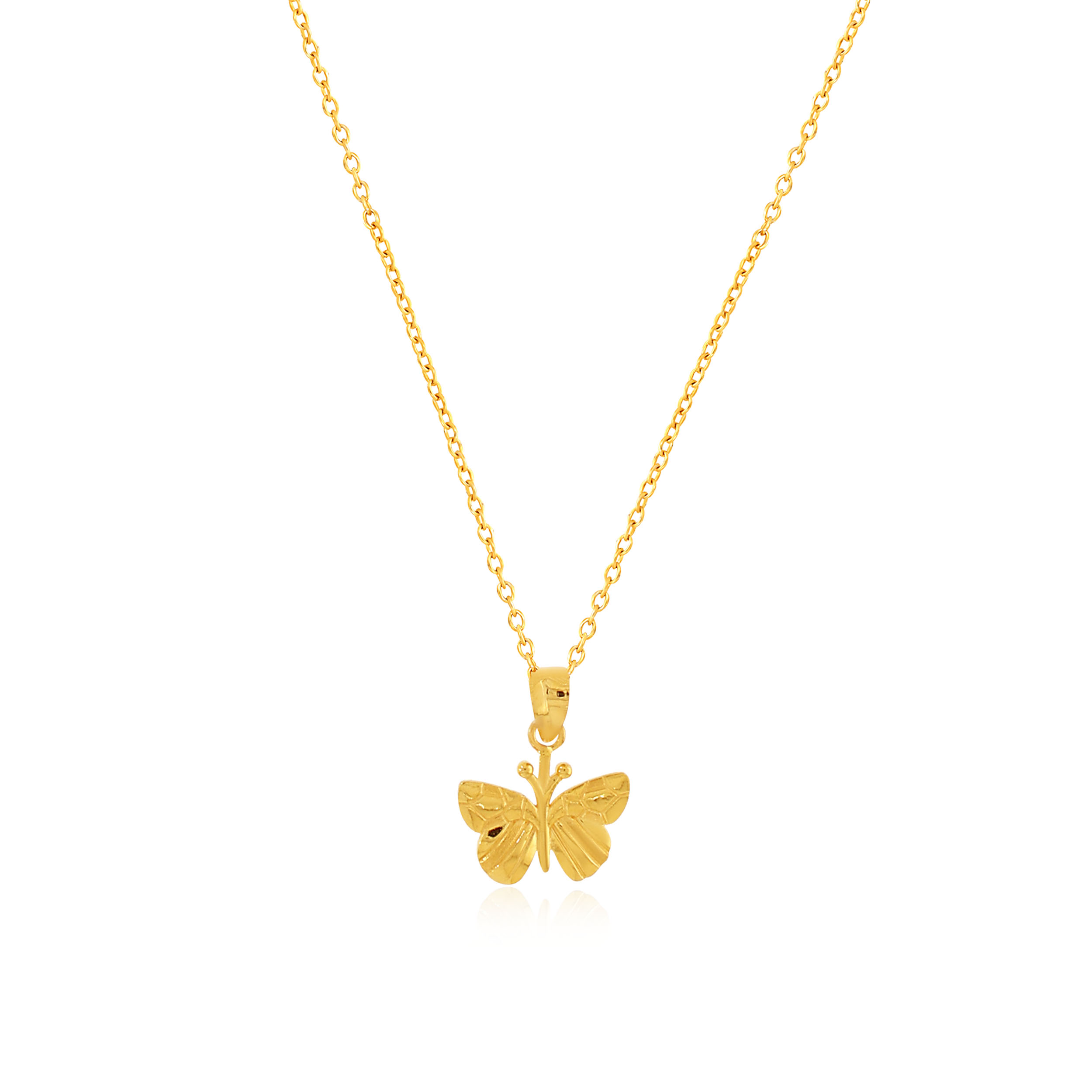Dancing Wings Gold Chain Pendant - Senco Gold and Diamonds