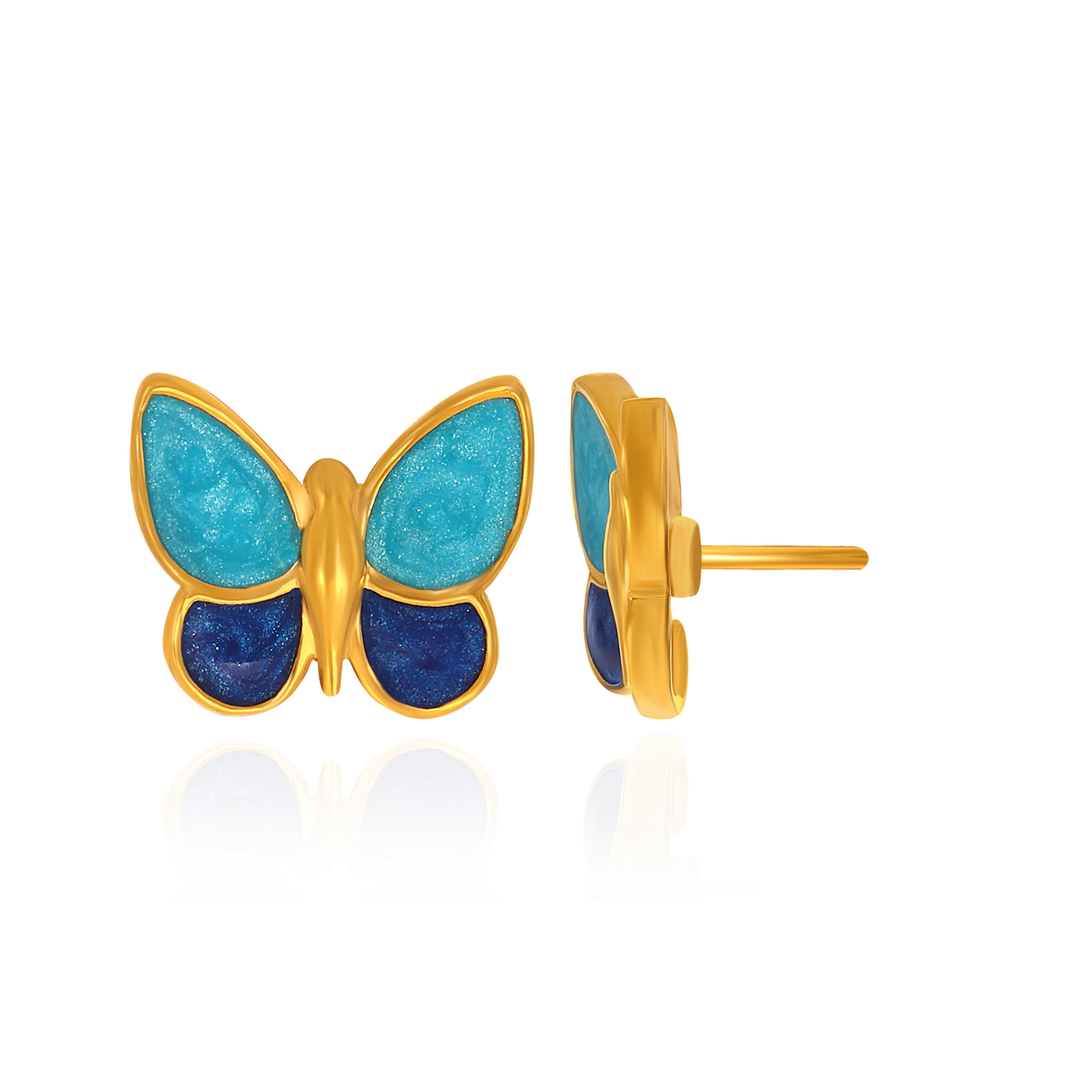 Azure Wings Gold Studs - Senco Gold and Diamonds