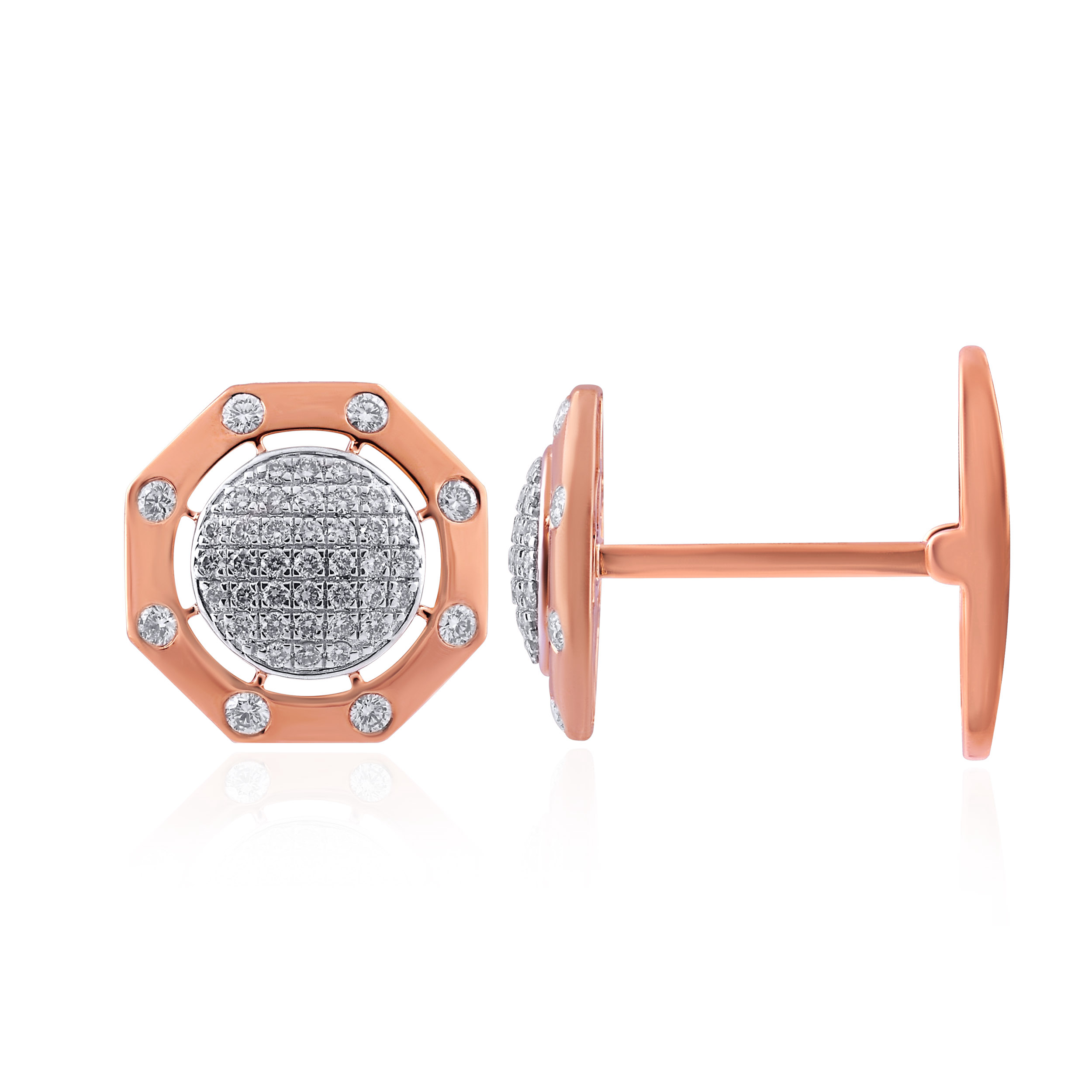 Radiant Octagonal Men's Diamond Cufflink - Senco Gold and Diamonds