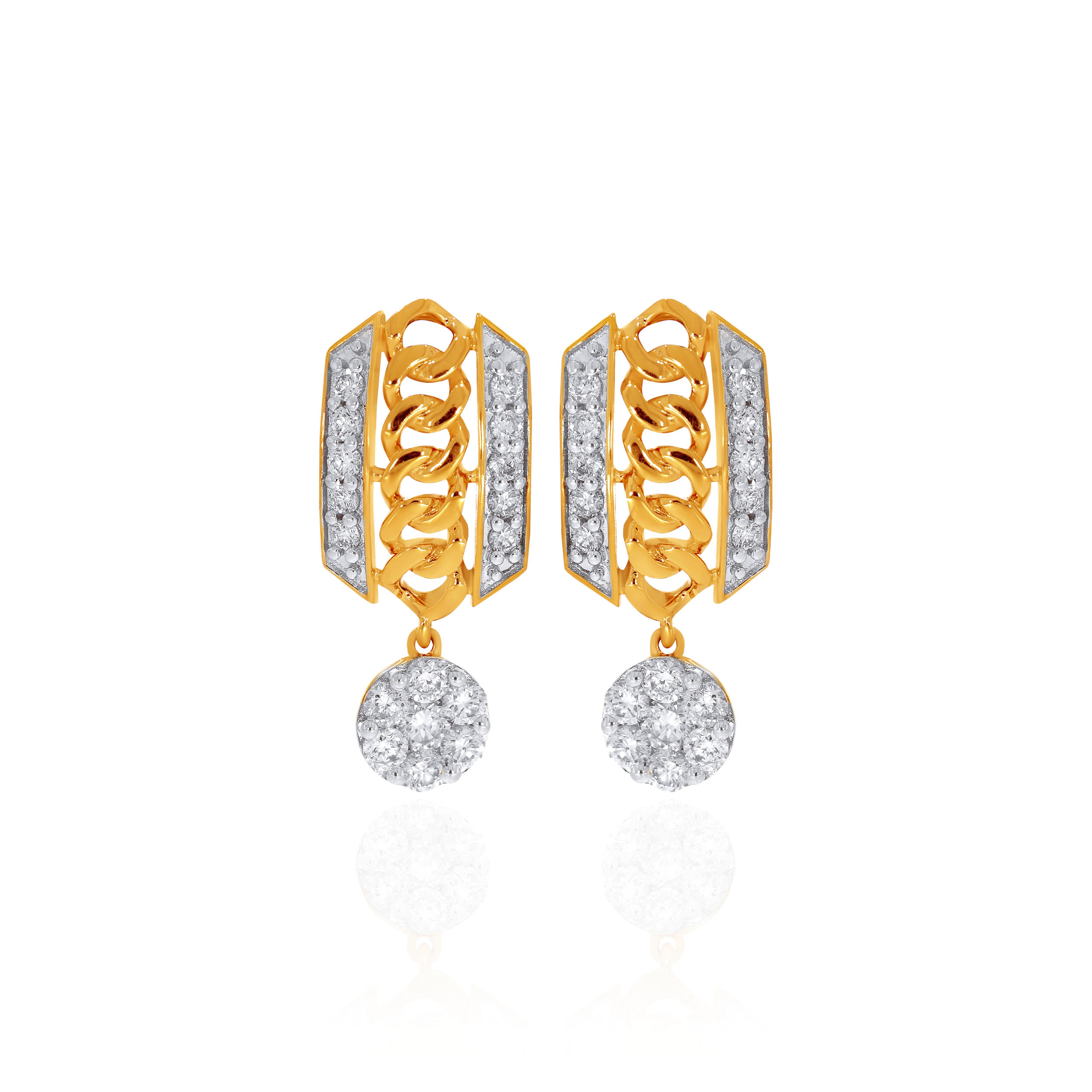 14K Yellow Gold Diamond Drop Earrings-DT-D000772716 - Senco Gold and Diamonds