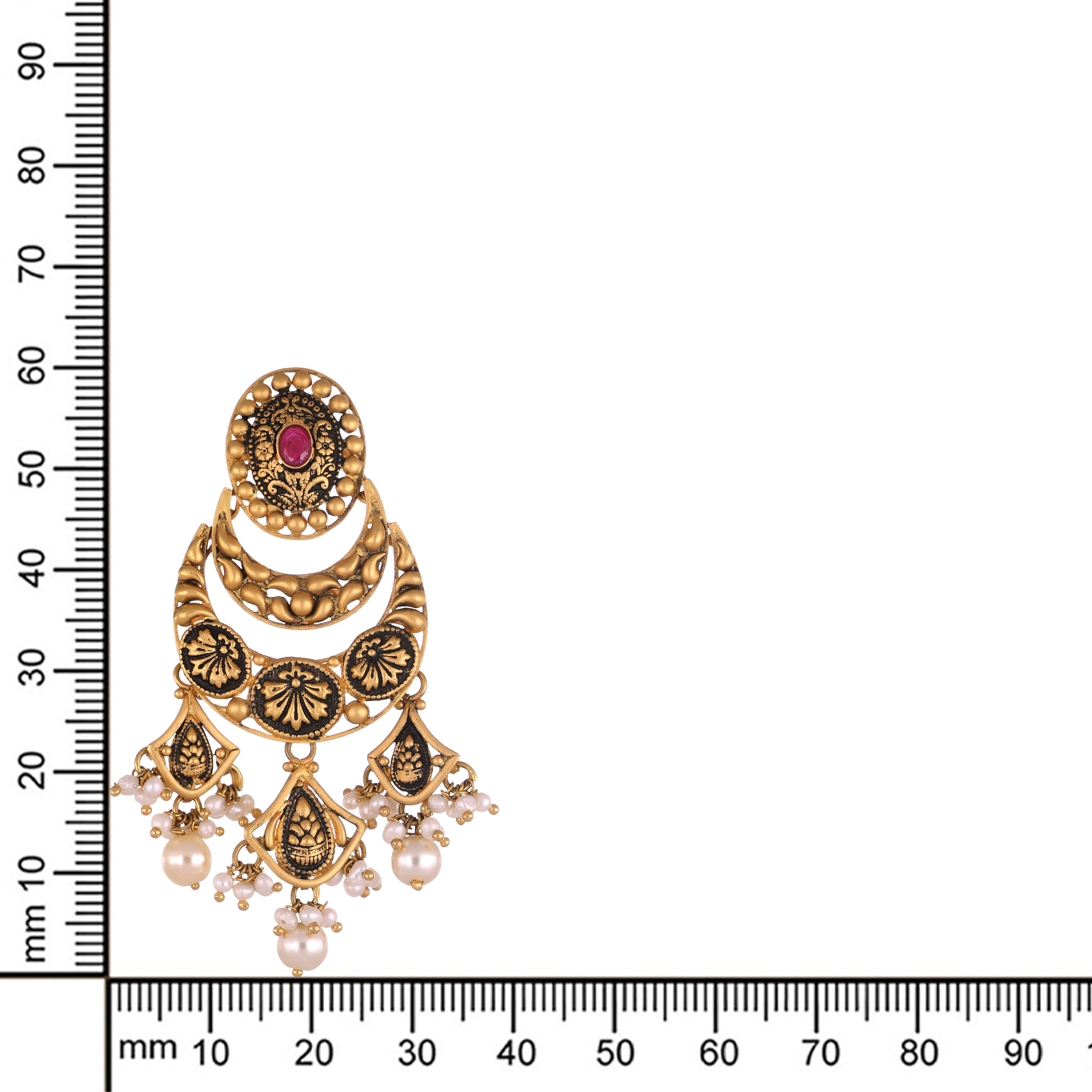 Antique Regal Chandbali Earrings - Senco Gold and Diamonds