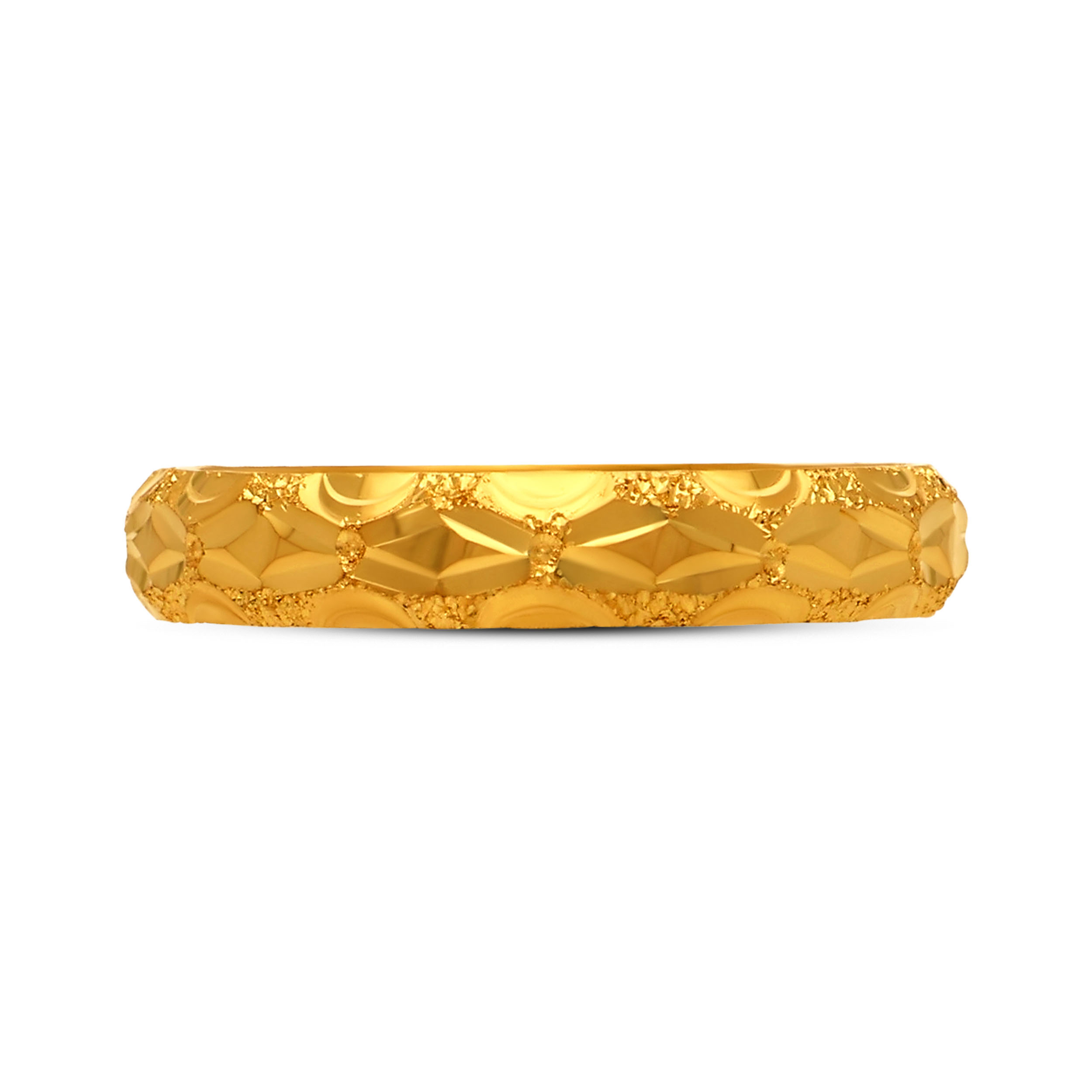 Sculpted Lattice Men's Gold Band - Senco Gold and Diamonds