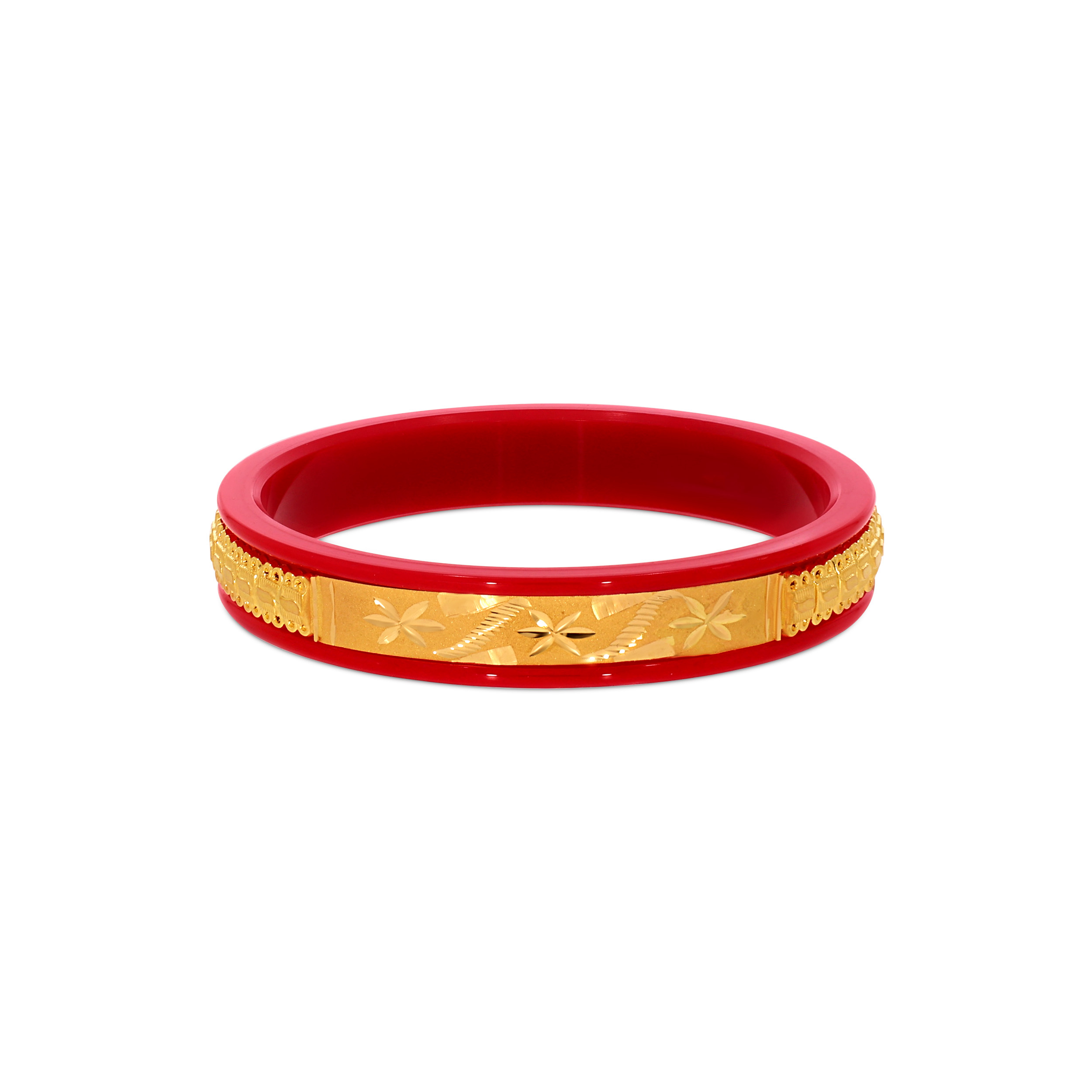 Floral Heritage Gold Pola Bangle - Senco Gold and Diamonds