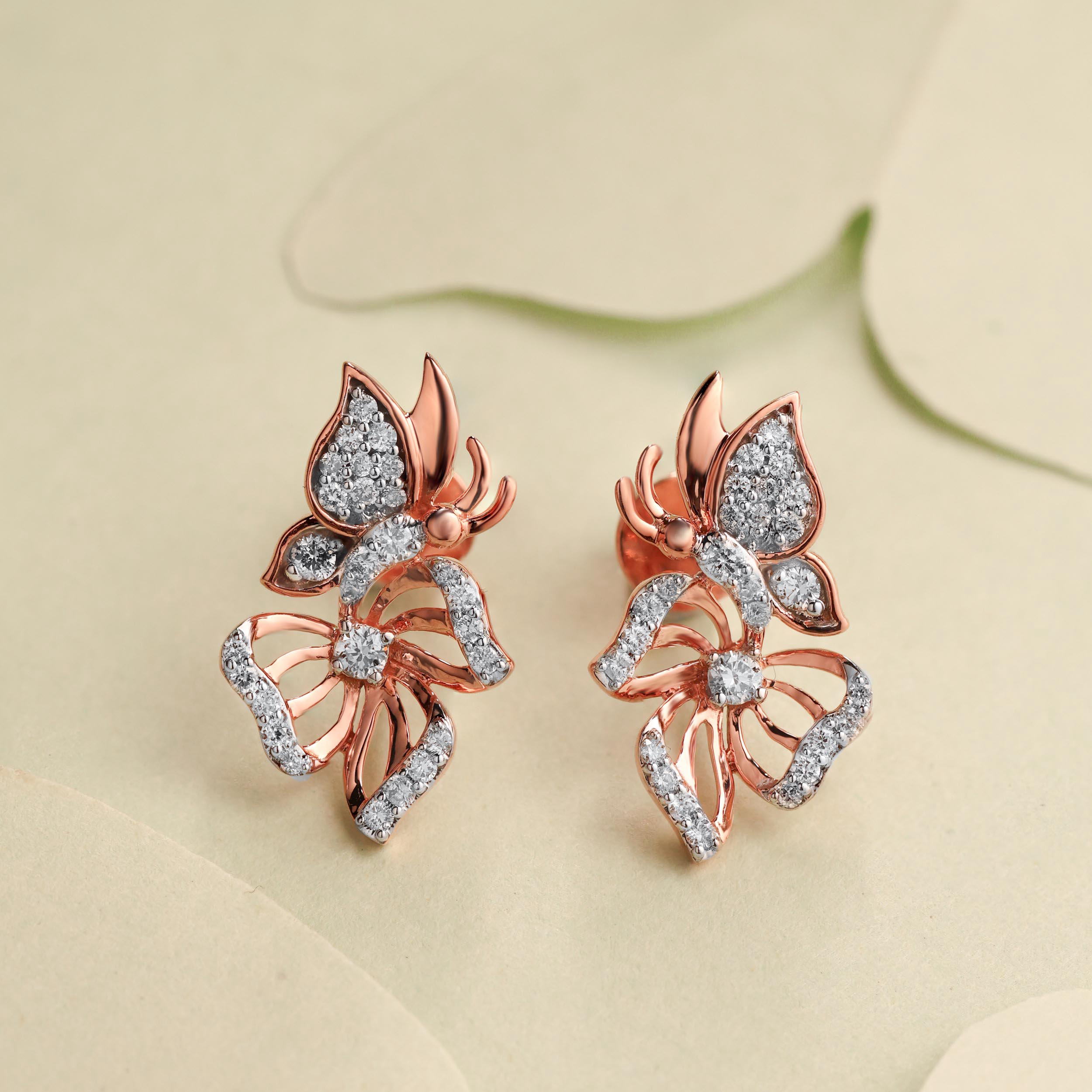 Flapping Delight Diamond Studs - Senco Gold and Diamonds