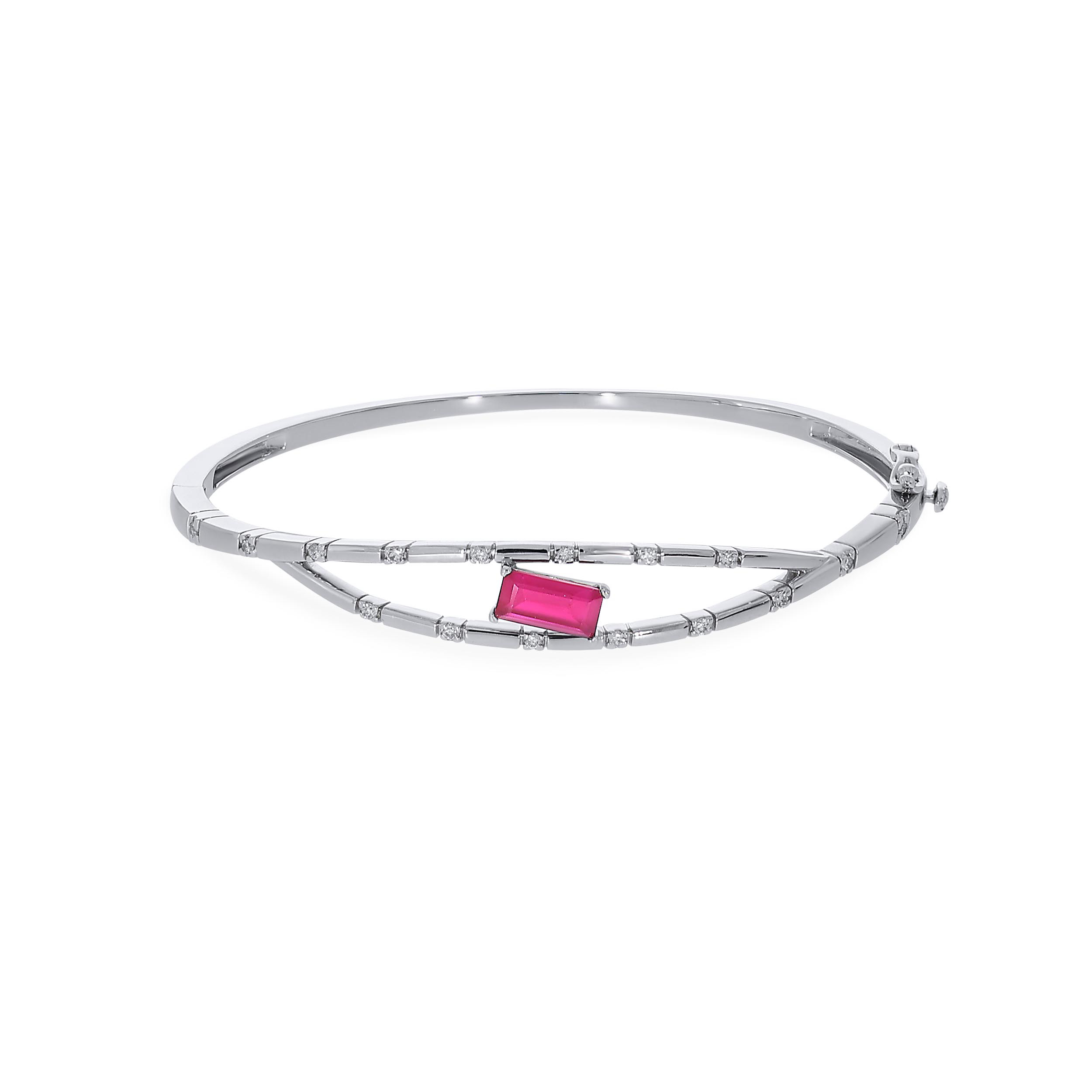 Rosy Glamour Platinum Diamond Bracelet - Senco Gold and Diamonds