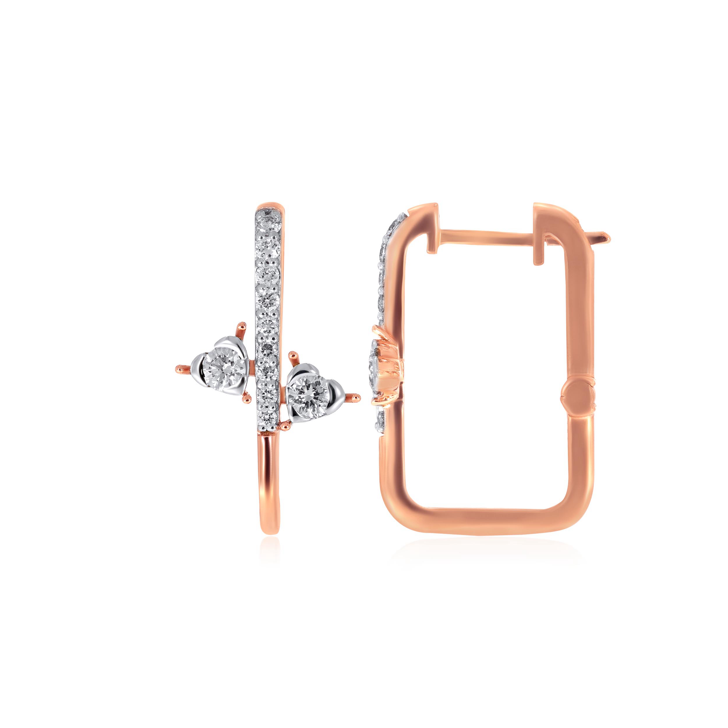 Loving Duo Diamond Hoop Earrings - Senco Gold and Diamonds