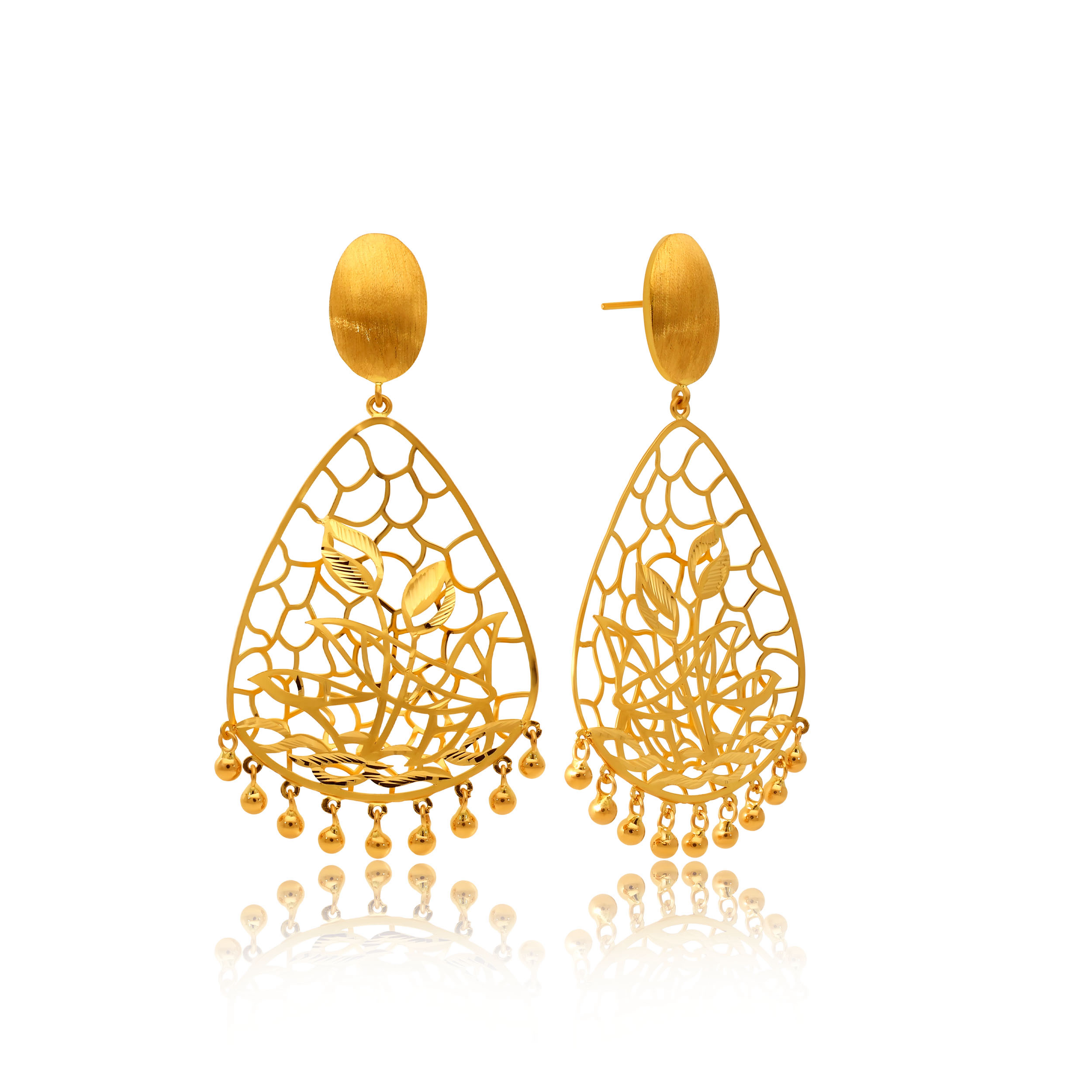 22K Yellow Gold Drop Earrings-GPNGP-SAD0005862 - Senco Gold and Diamonds