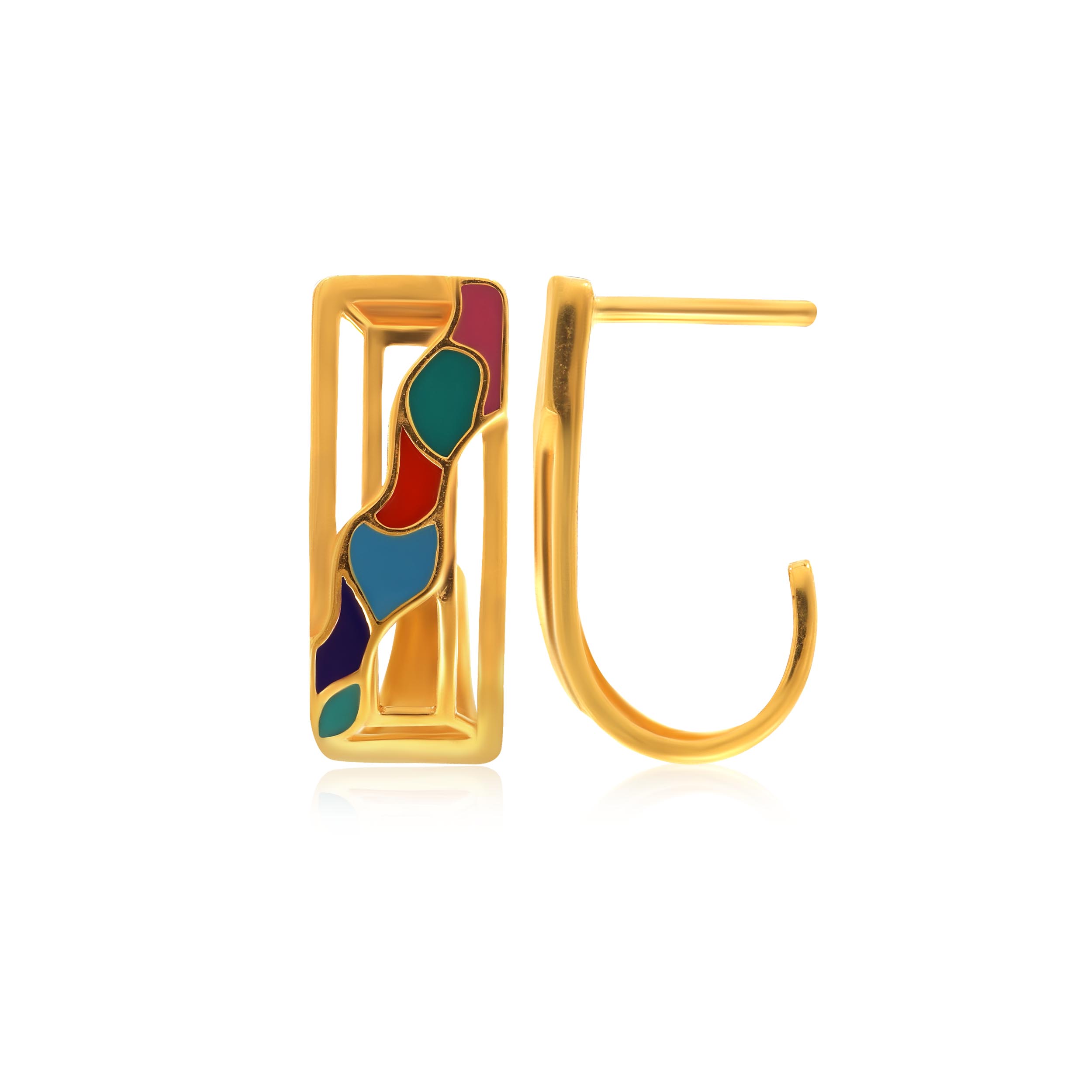 Vibrant Stream Gold Studs - Senco Gold and Diamonds