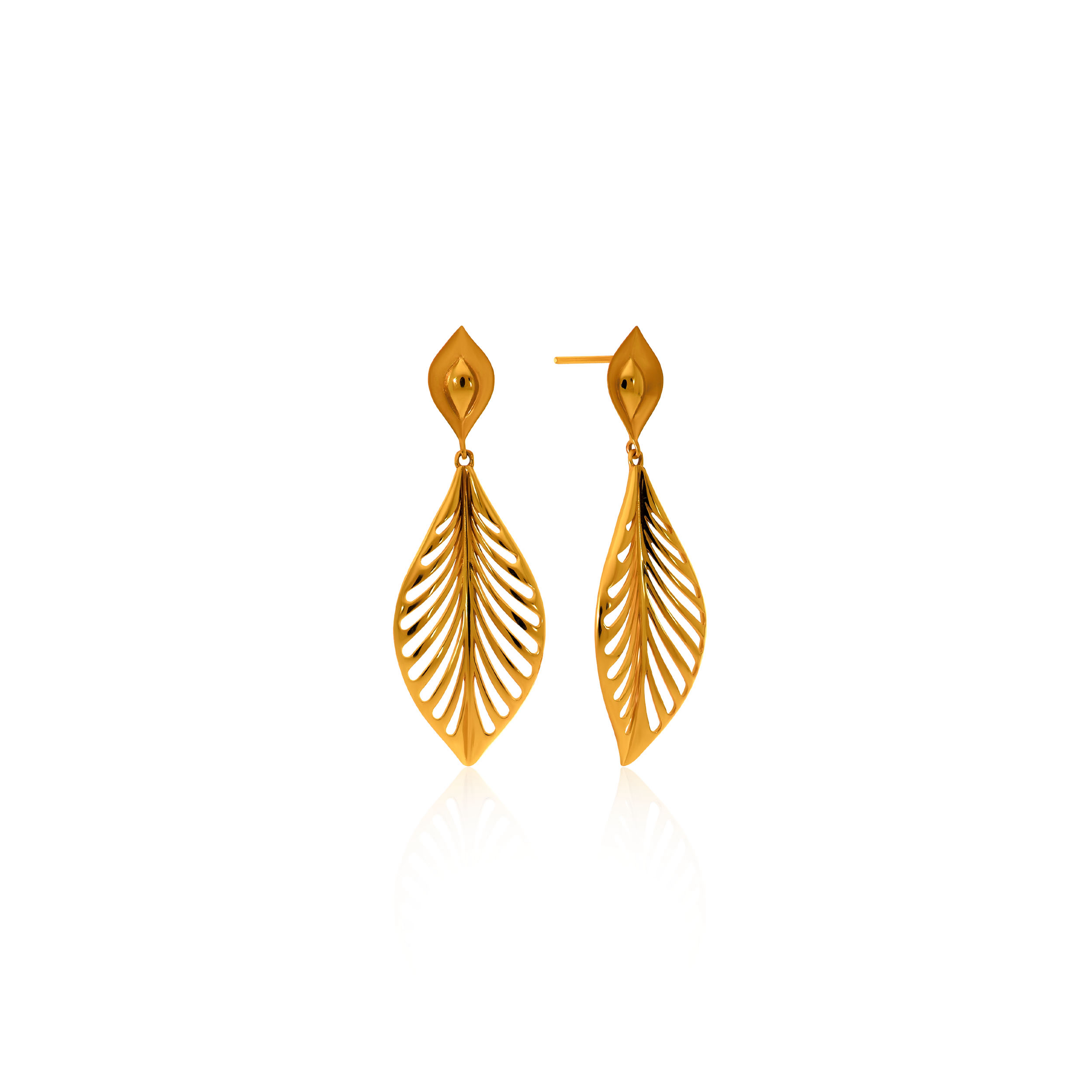Radiant Feather Gold Earrings - Senco Gold and Diamonds