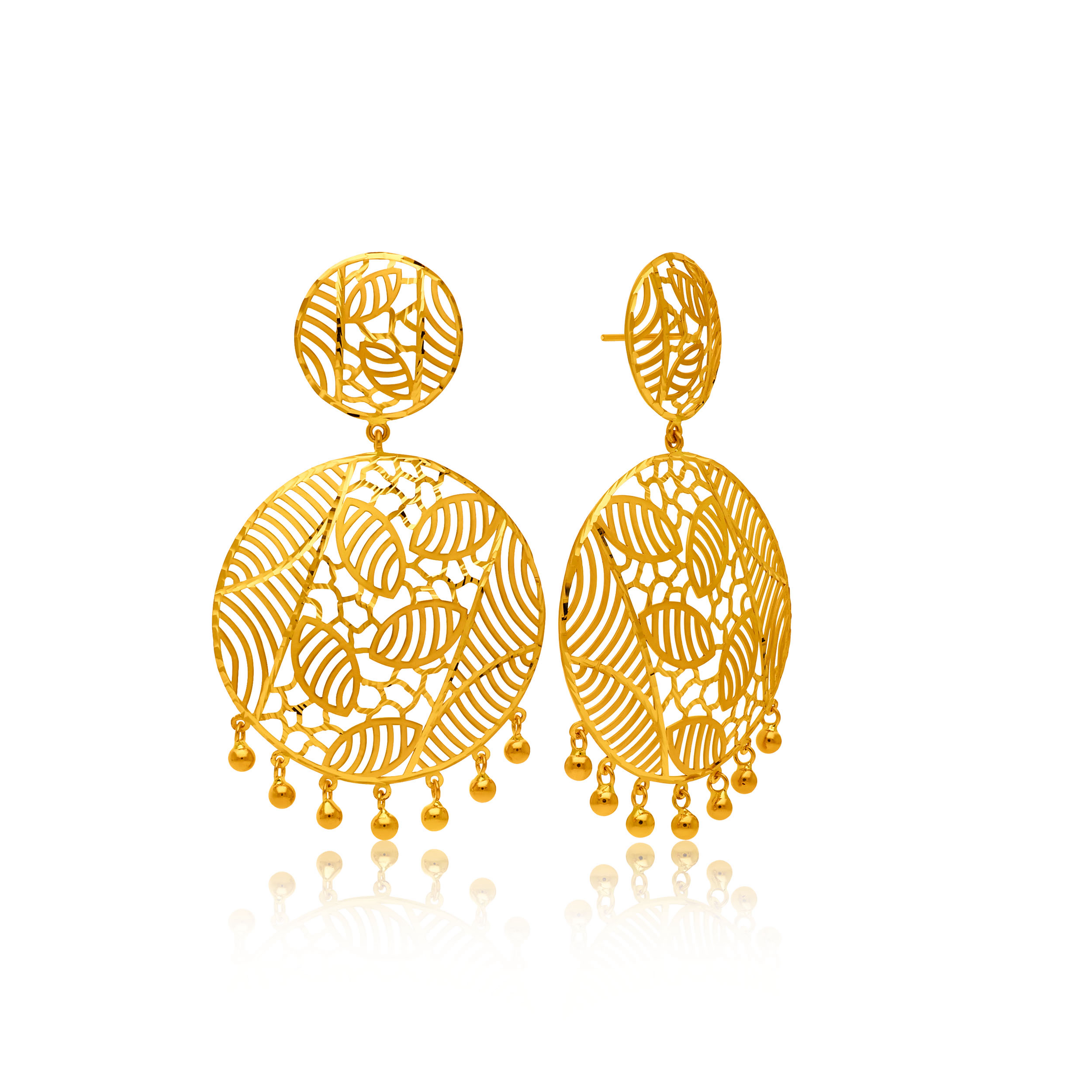 22K Yellow Gold Danglers Earrings-GP-SAD0004941 - Senco Gold and Diamonds
