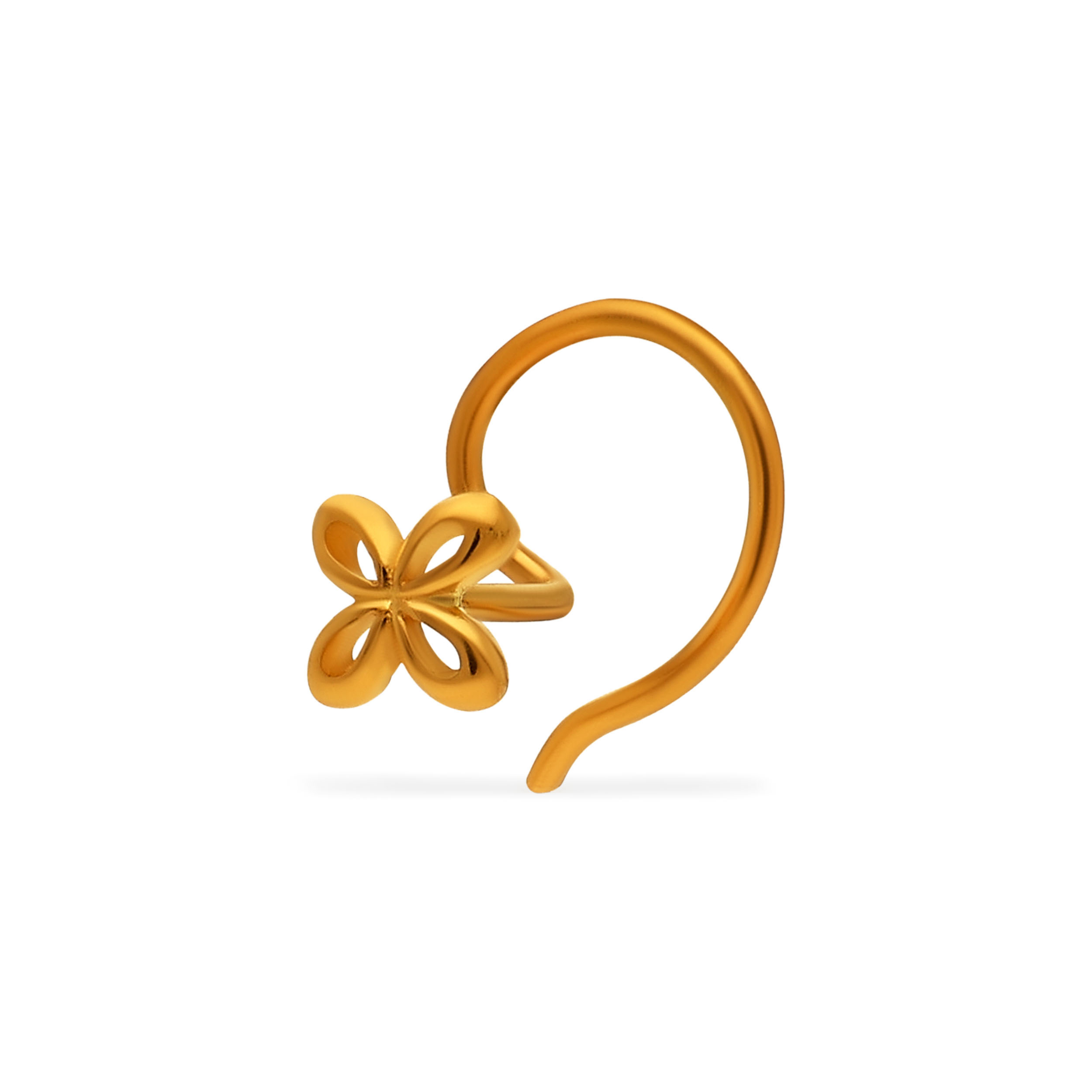 Delicate Clover Gold Nose Pin - Senco Gold and Diamonds