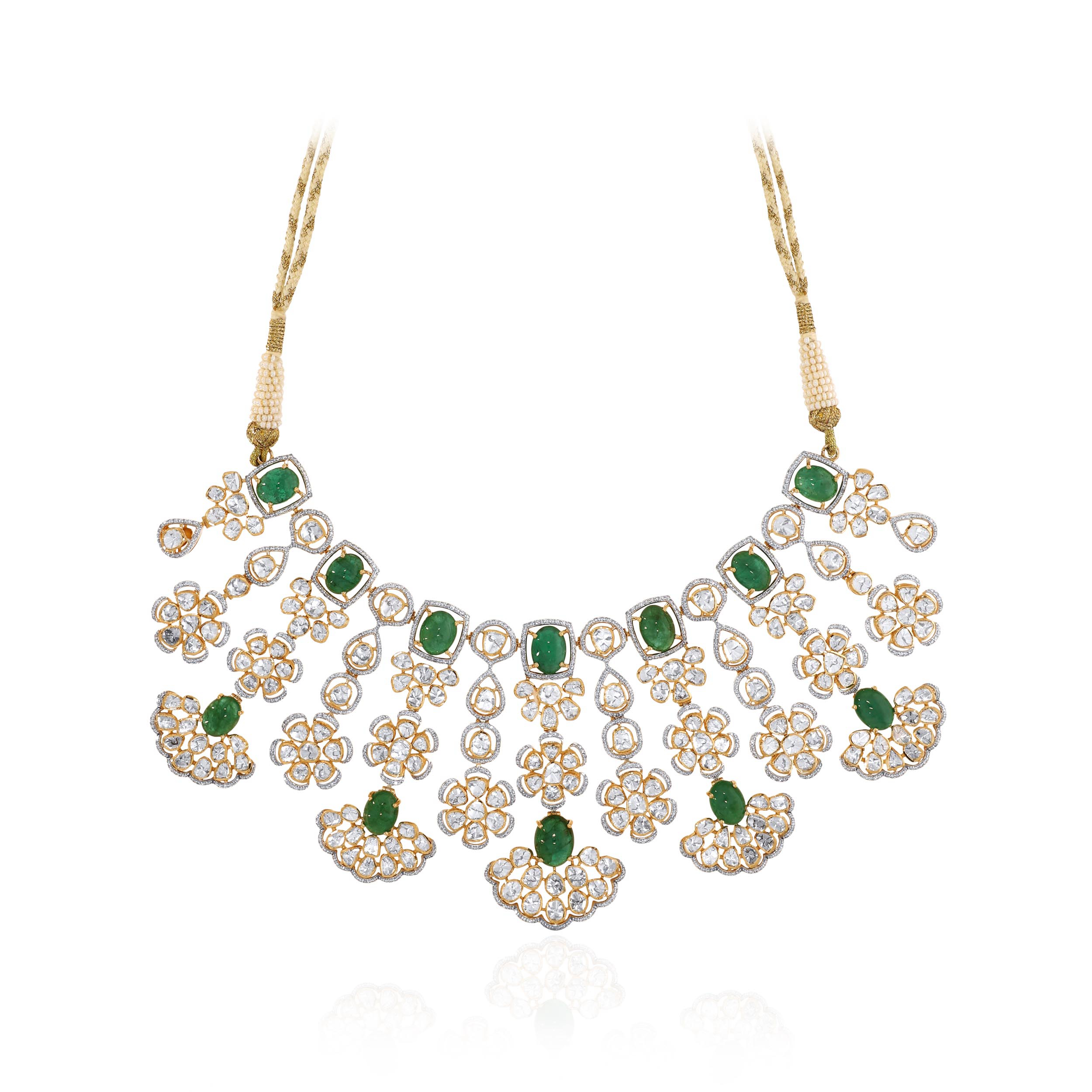 14K Yellow Gold Polki Diamond Necklace-DGN-D000788827 - Senco Gold and Diamonds