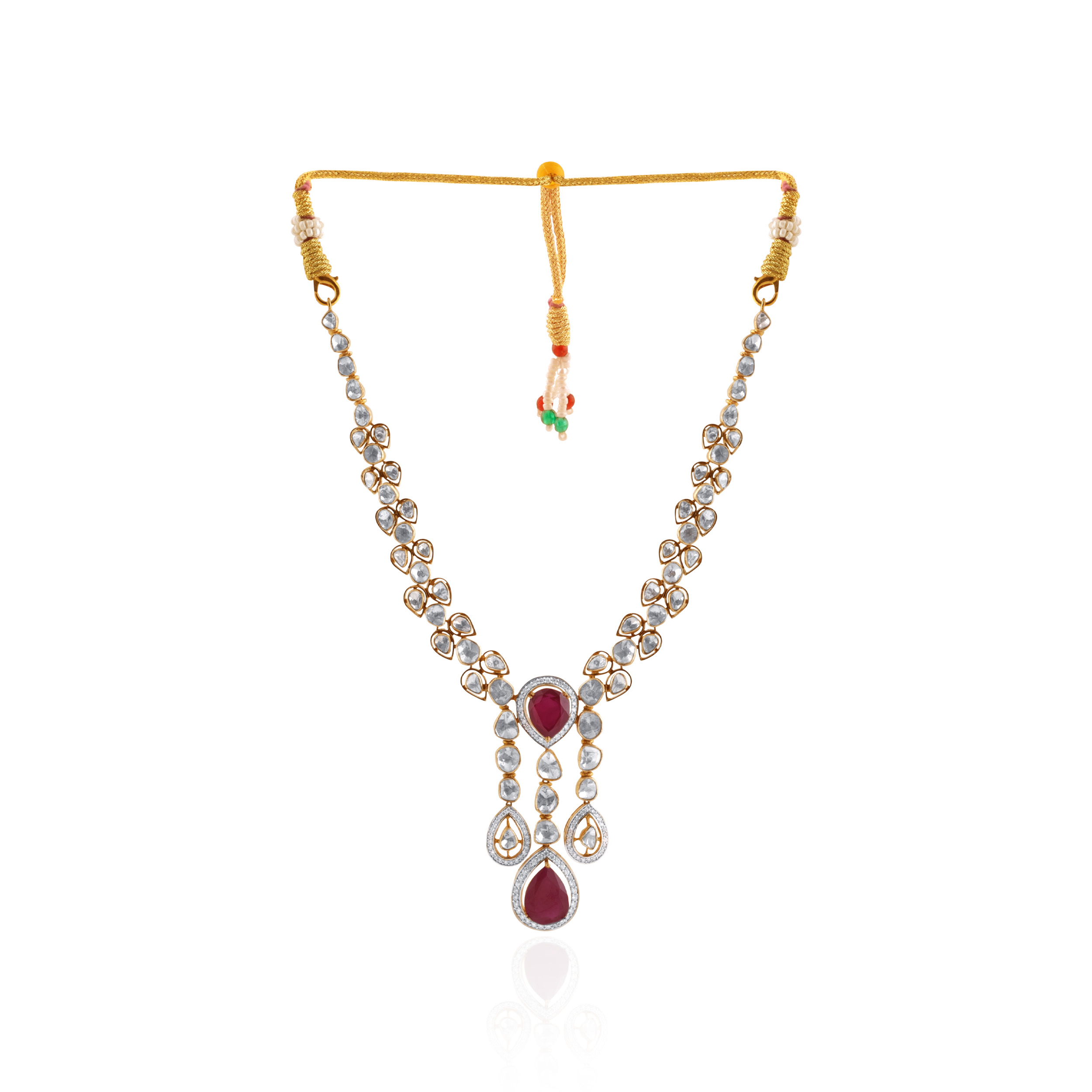 Rose Dawn Polki Diamond Necklace - Senco Gold and Diamonds