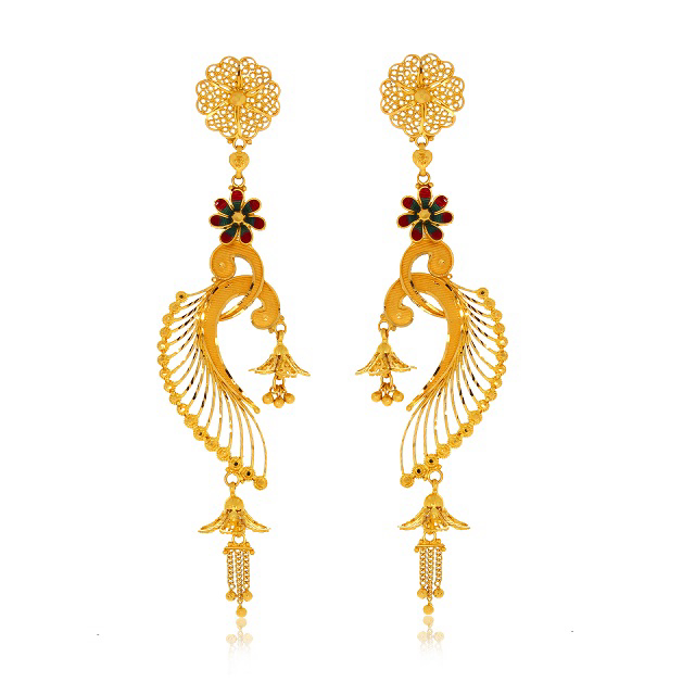 Artistic Nature Gold Earrings - Senco Gold and Diamonds