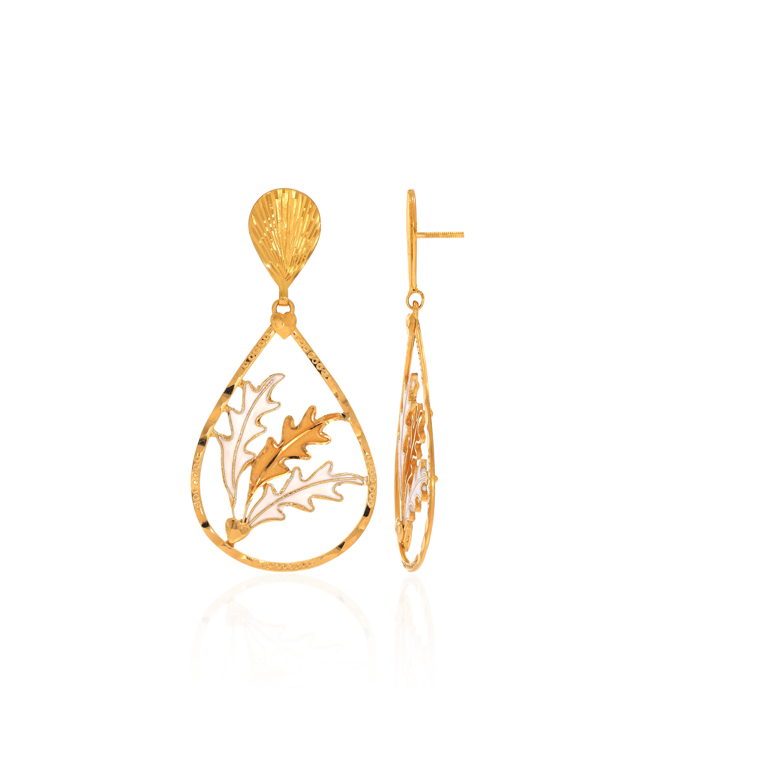 22K Yellow Gold Drop Earrings-GP-D000782696 - Senco Gold and Diamonds