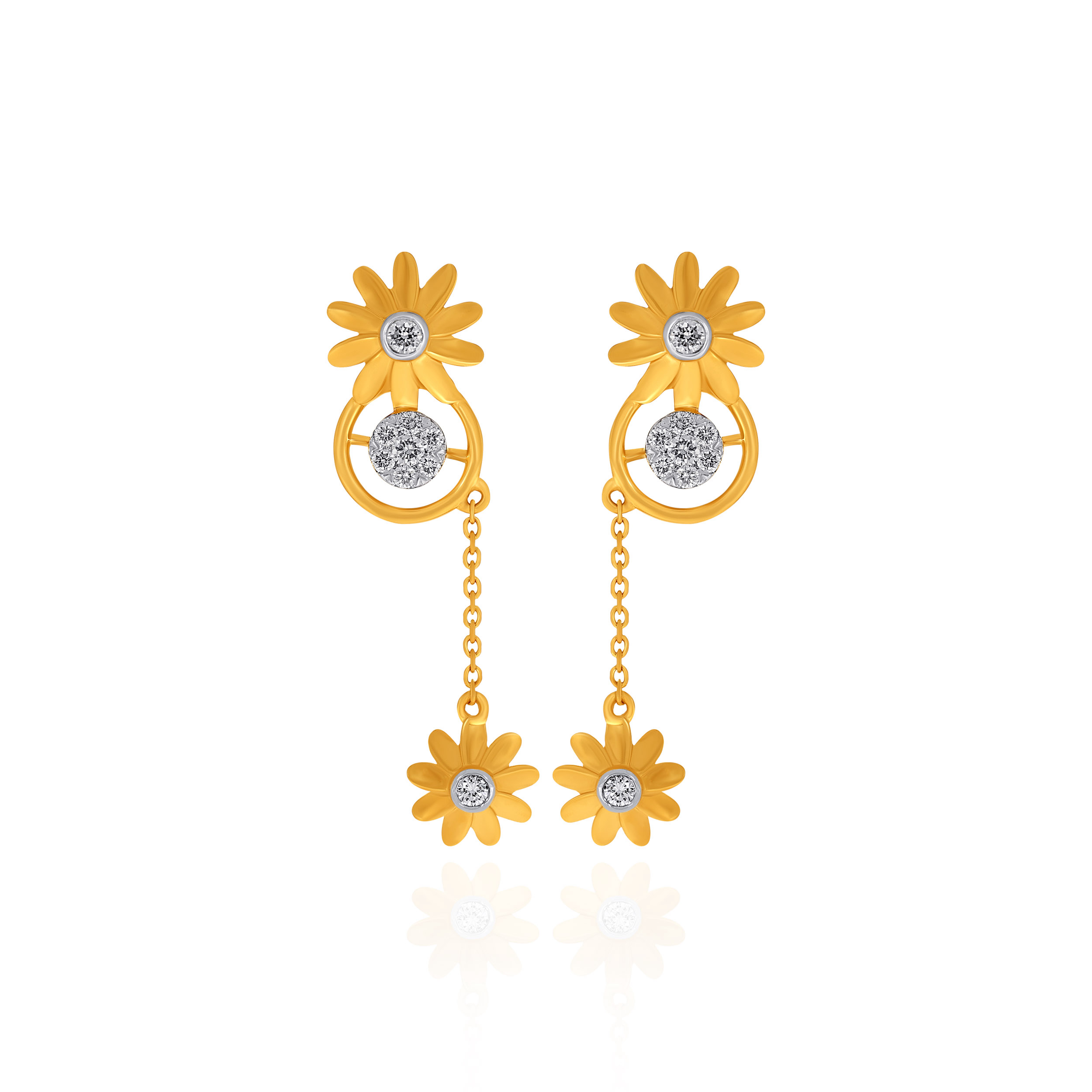 Golden Daisy Diamond Drops - Senco Gold and Diamonds