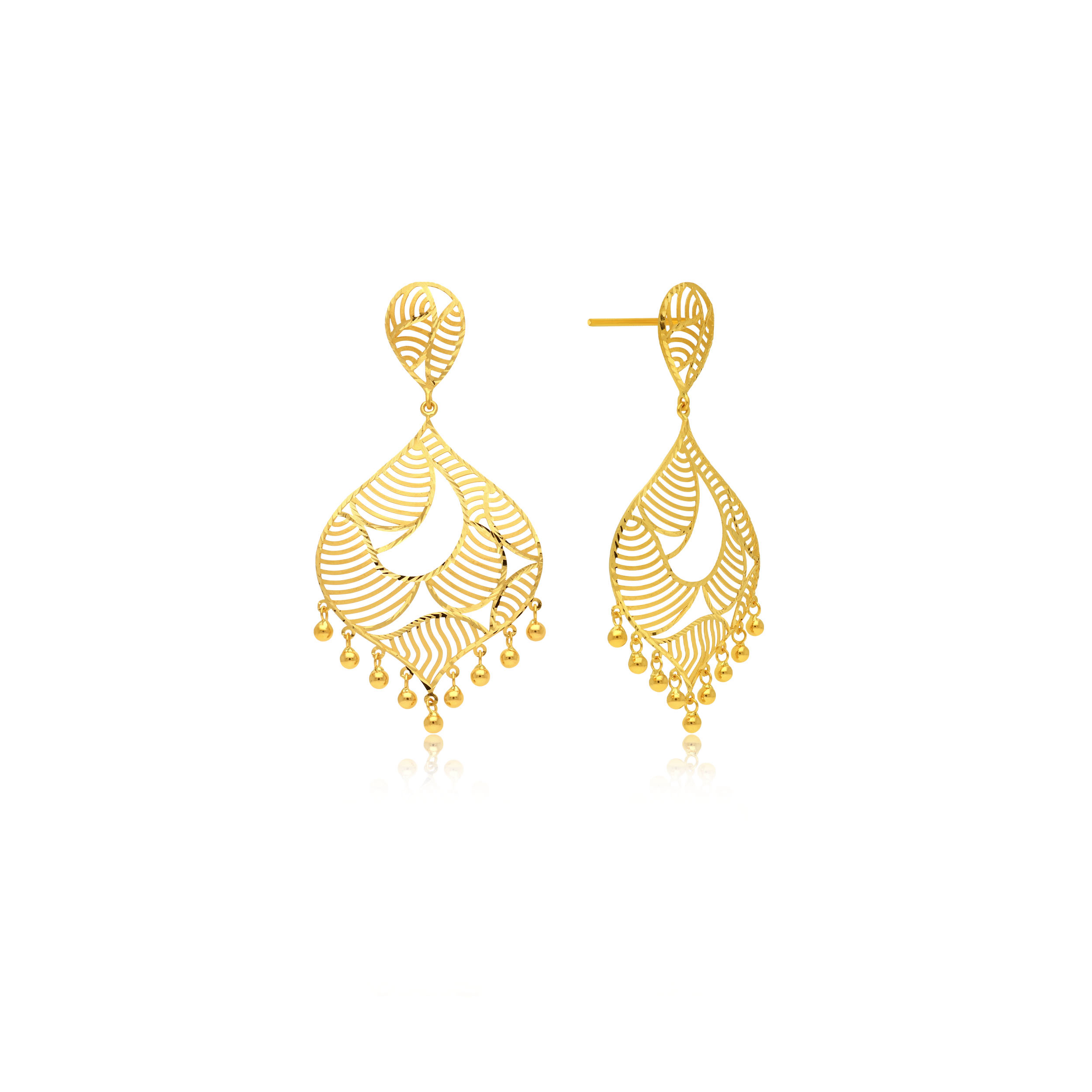 Artistic Allure Gold Danglers - Senco Gold and Diamonds