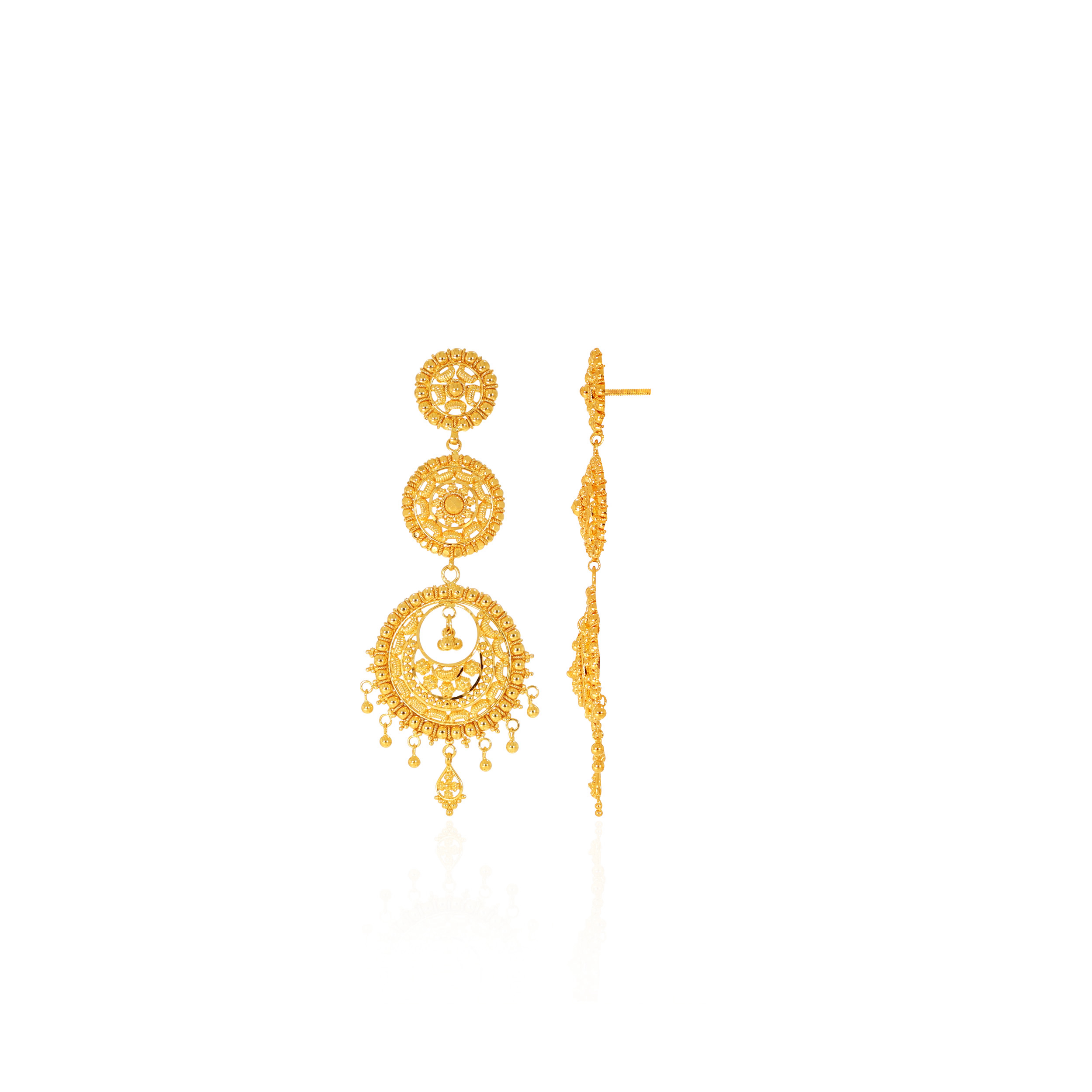 Trio Union Gold Chandbali Earrings - Senco Gold and Diamonds