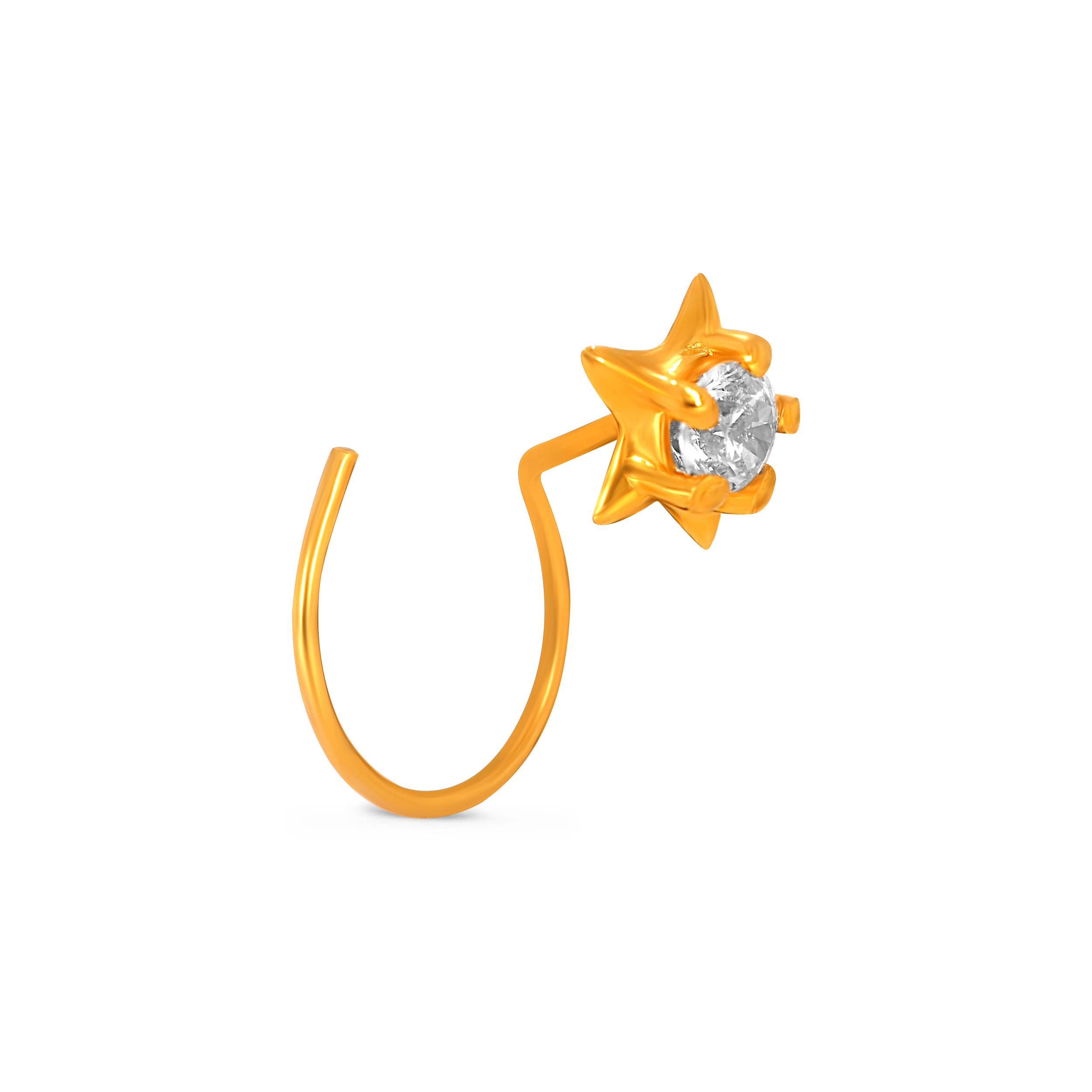 Starry Simplicity Gold Nose Pin - Senco Gold and Diamonds