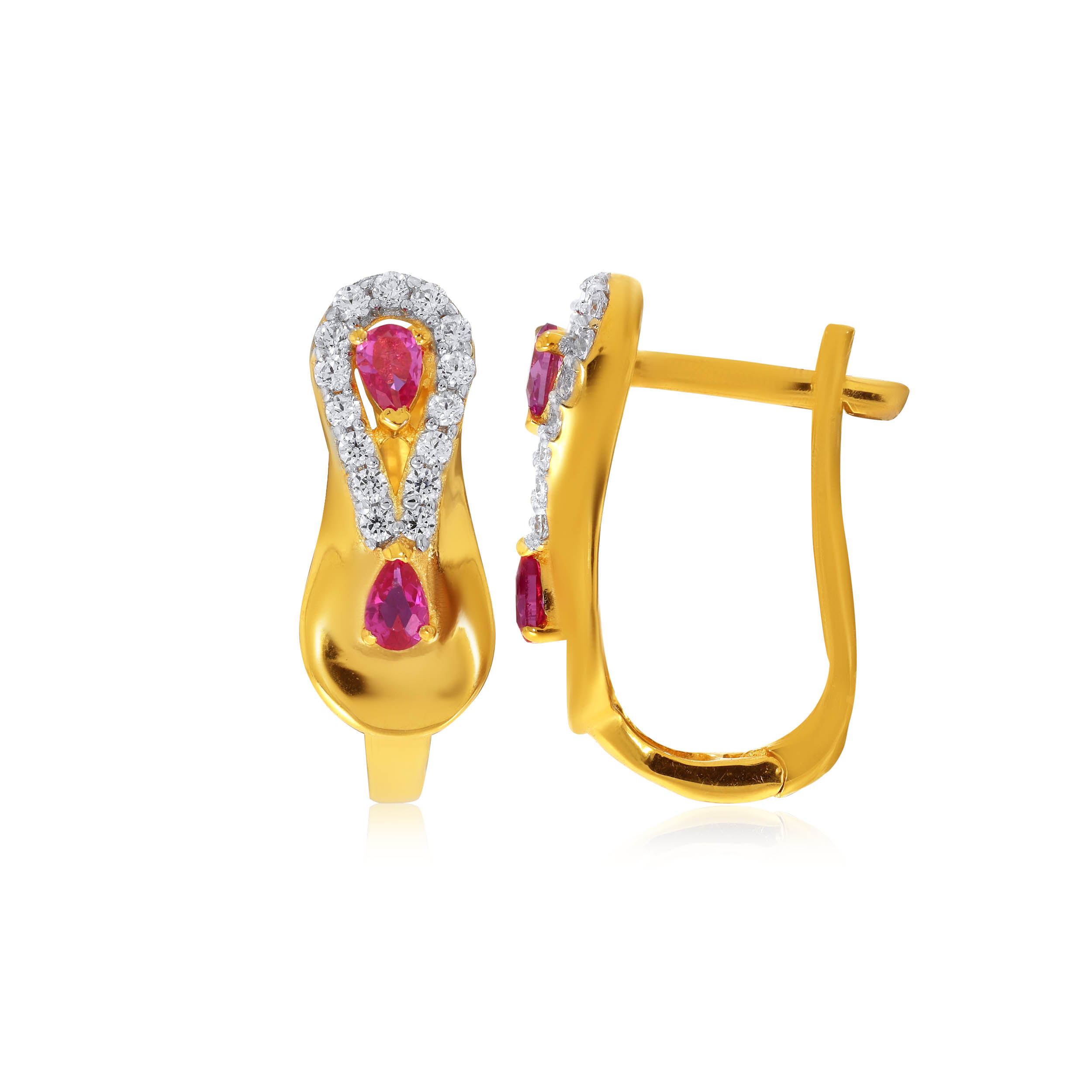 Dual Grace Gold Hoop Earrings - Senco Gold and Diamonds