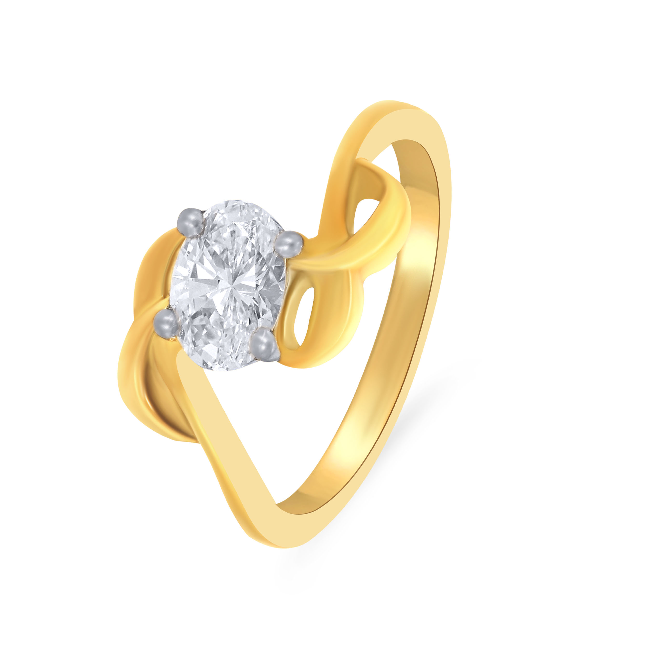 Entangled Style Solitaire Ring - Senco Gold and Diamonds