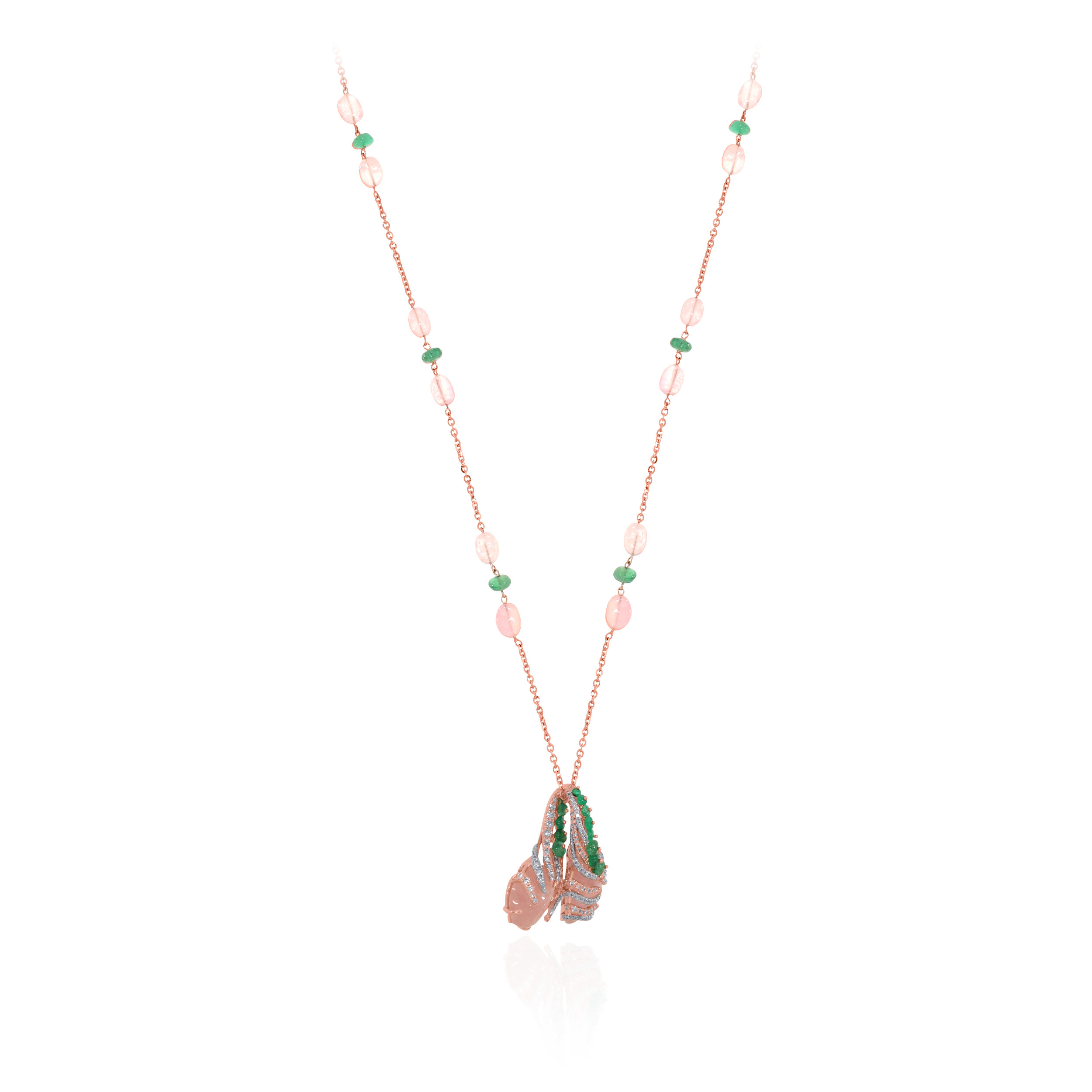 Enchanted Foliage Diamond Chain Pendant - Senco Gold and Diamonds