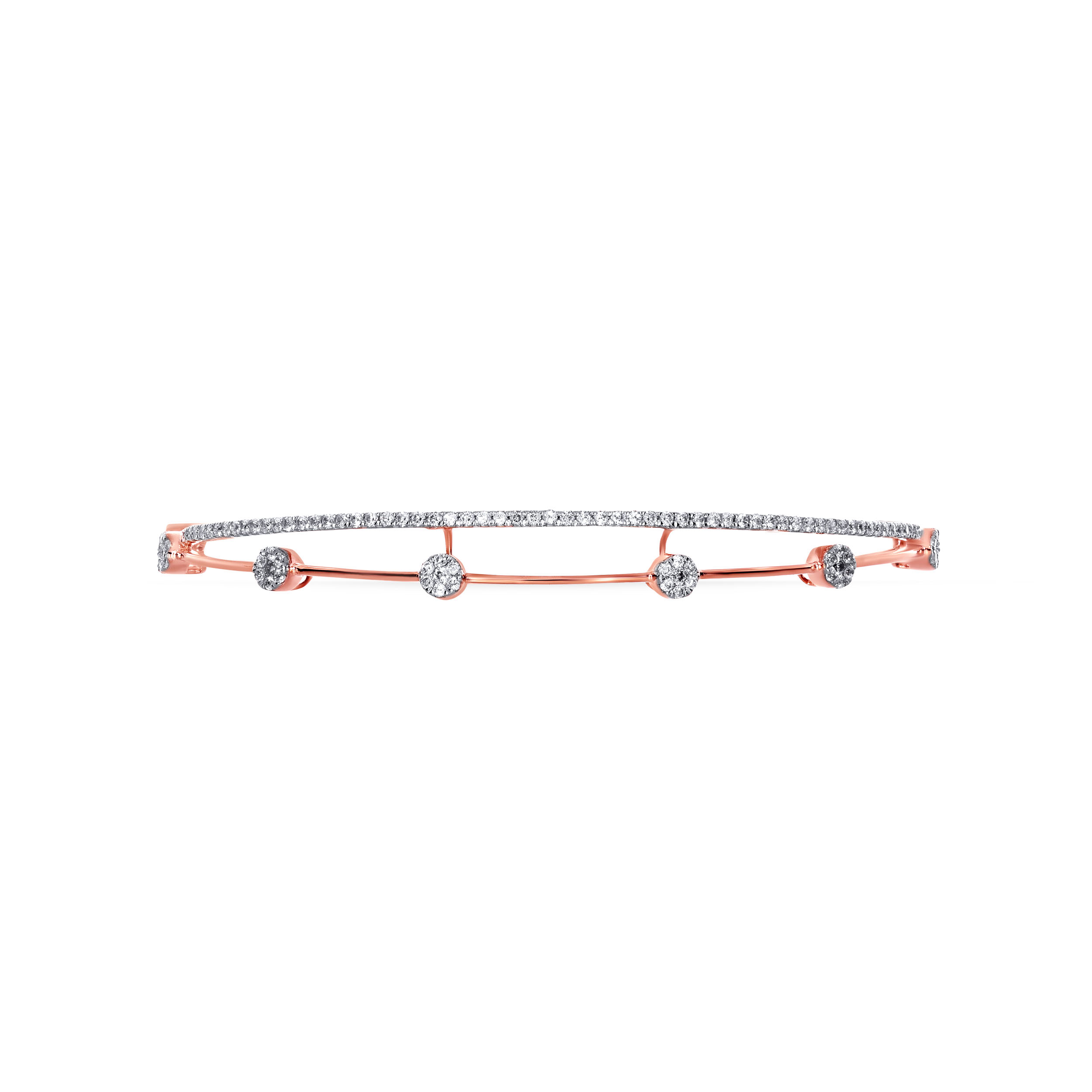 Dual Overlap Diamond Bangle - Senco Gold and Diamonds